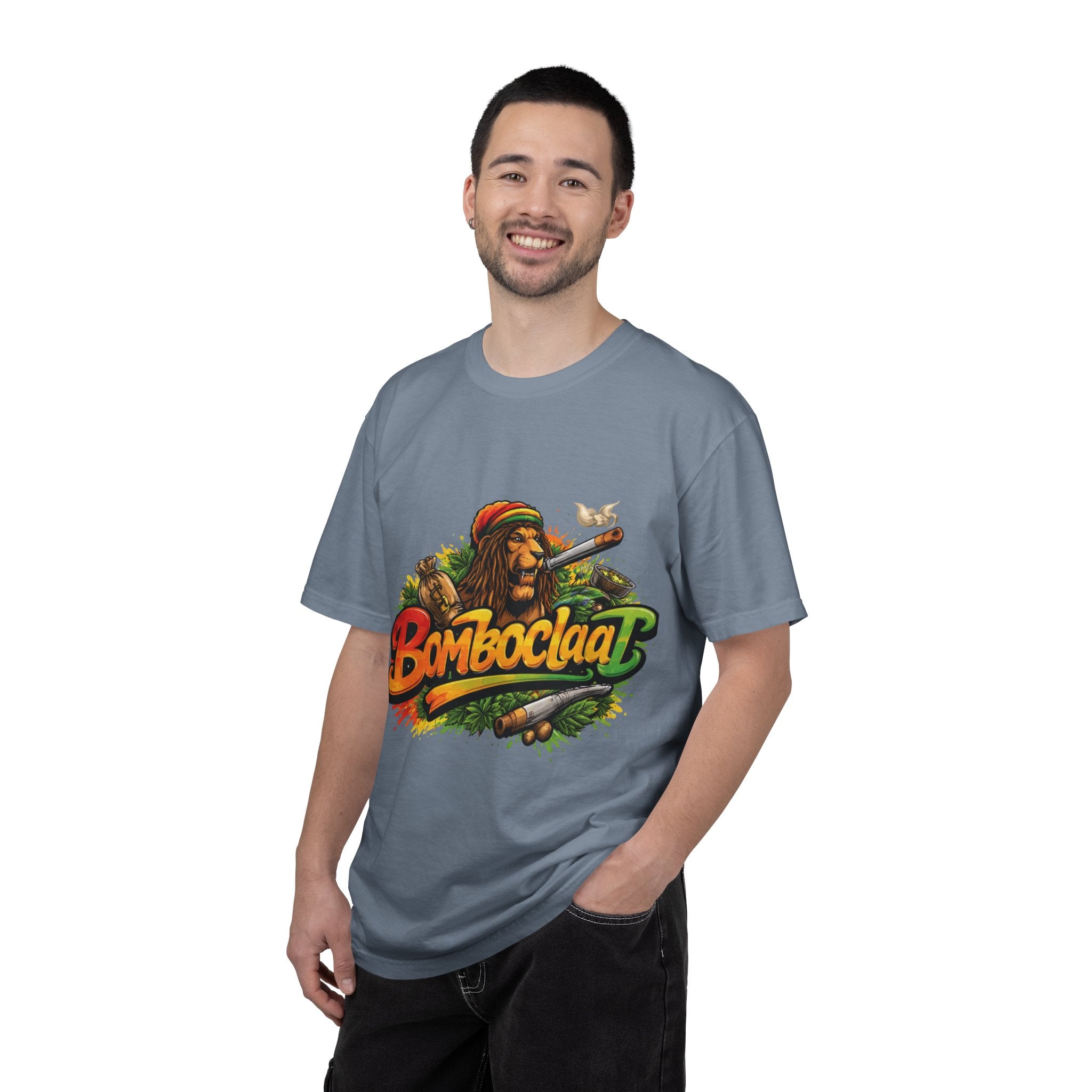 Rastafarian Lion with 'Bomboclaat' Graphic T-Shirt | Reggae Vibe