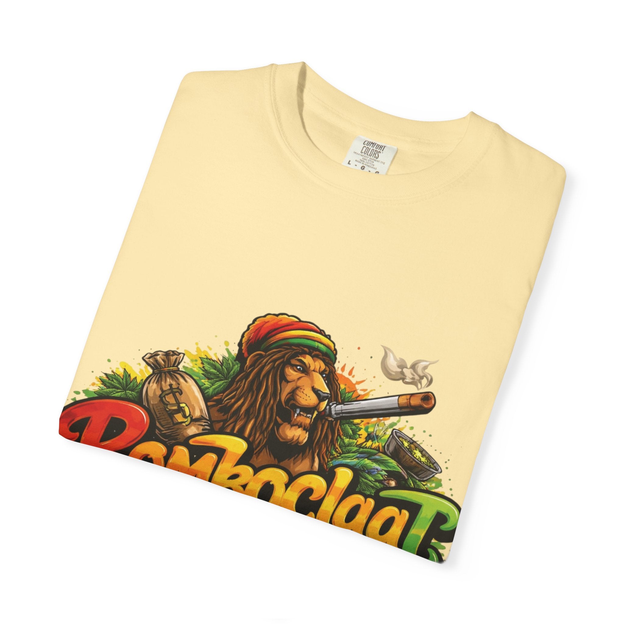 Rastafarian Lion with 'Bomboclaat' Graphic T-Shirt | Reggae Vibe