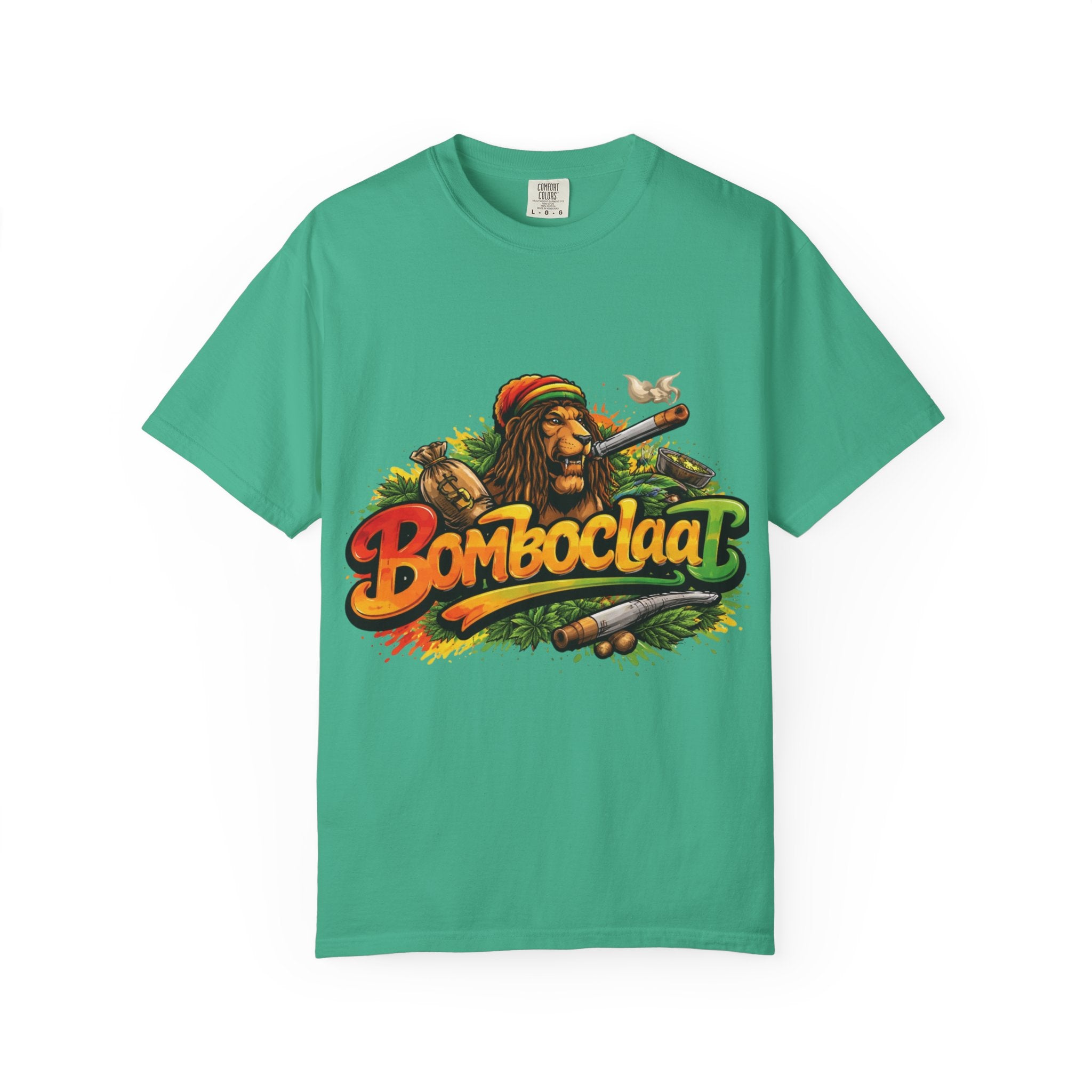 Rastafarian Lion with 'Bomboclaat' Graphic T-Shirt | Reggae Vibe