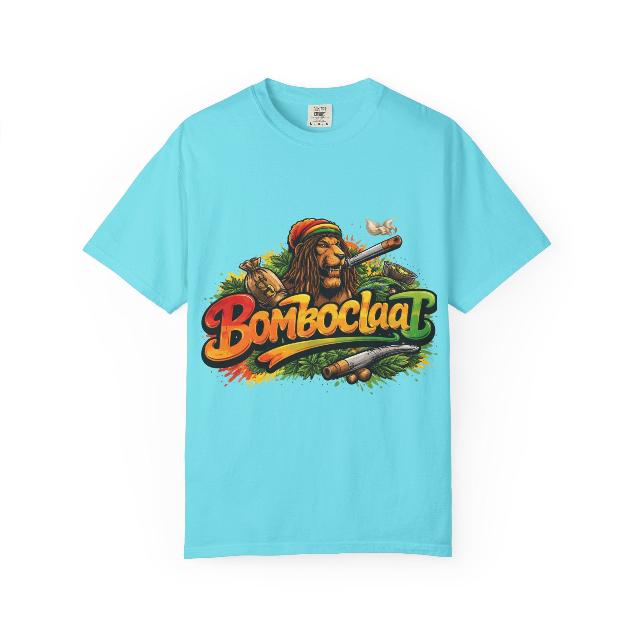 Rastafarian Lion with 'Bomboclaat' Graphic T-Shirt | Reggae Vibe