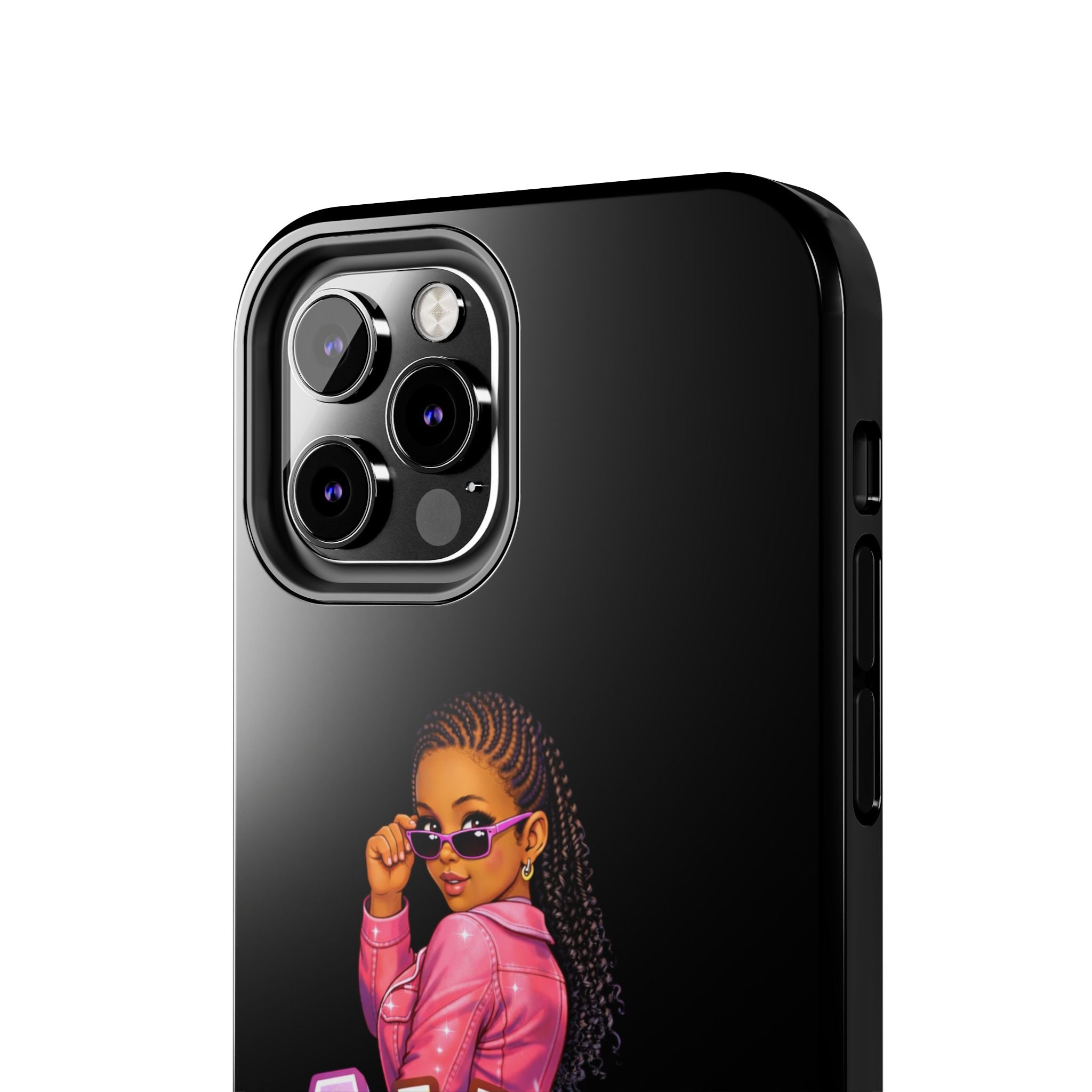 Tough Phone Case — 'A WAH?' Girl Graphic Black Protective Case