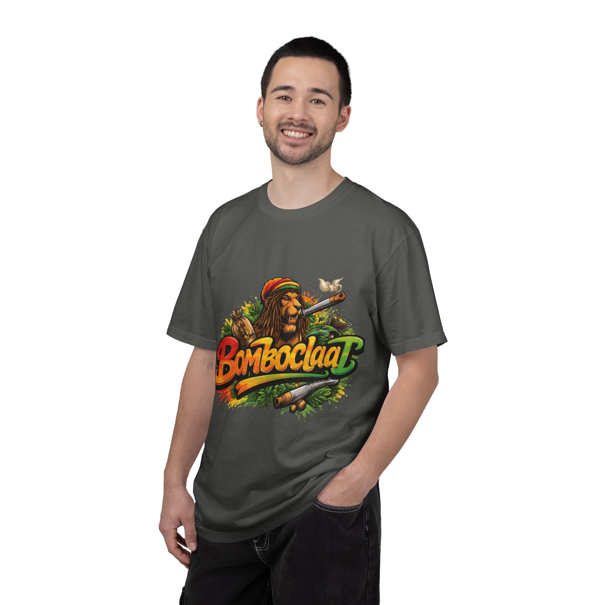 Rastafarian Lion with 'Bomboclaat' Graphic T-Shirt | Reggae Vibe