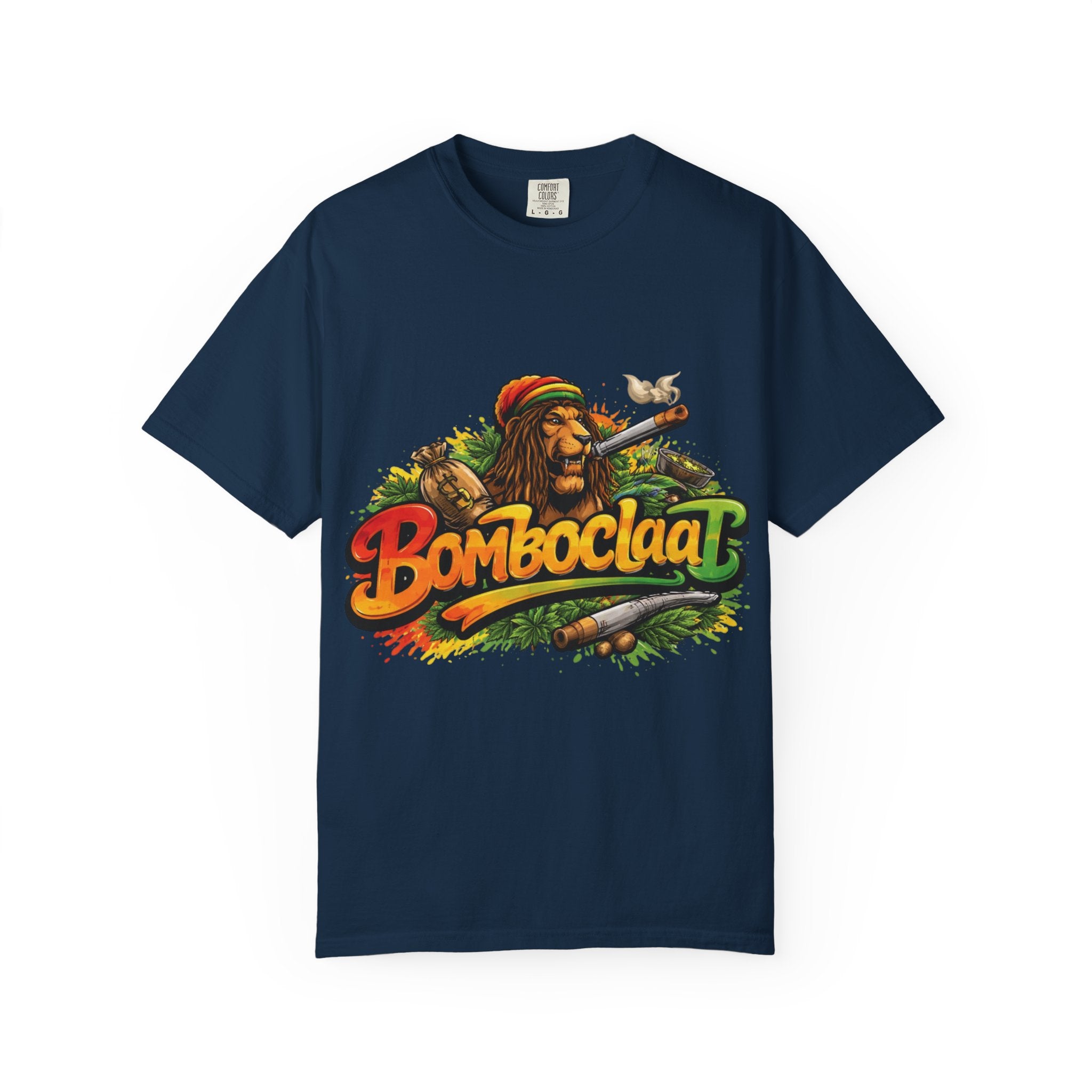Rastafarian Lion with 'Bomboclaat' Graphic T-Shirt | Reggae Vibe