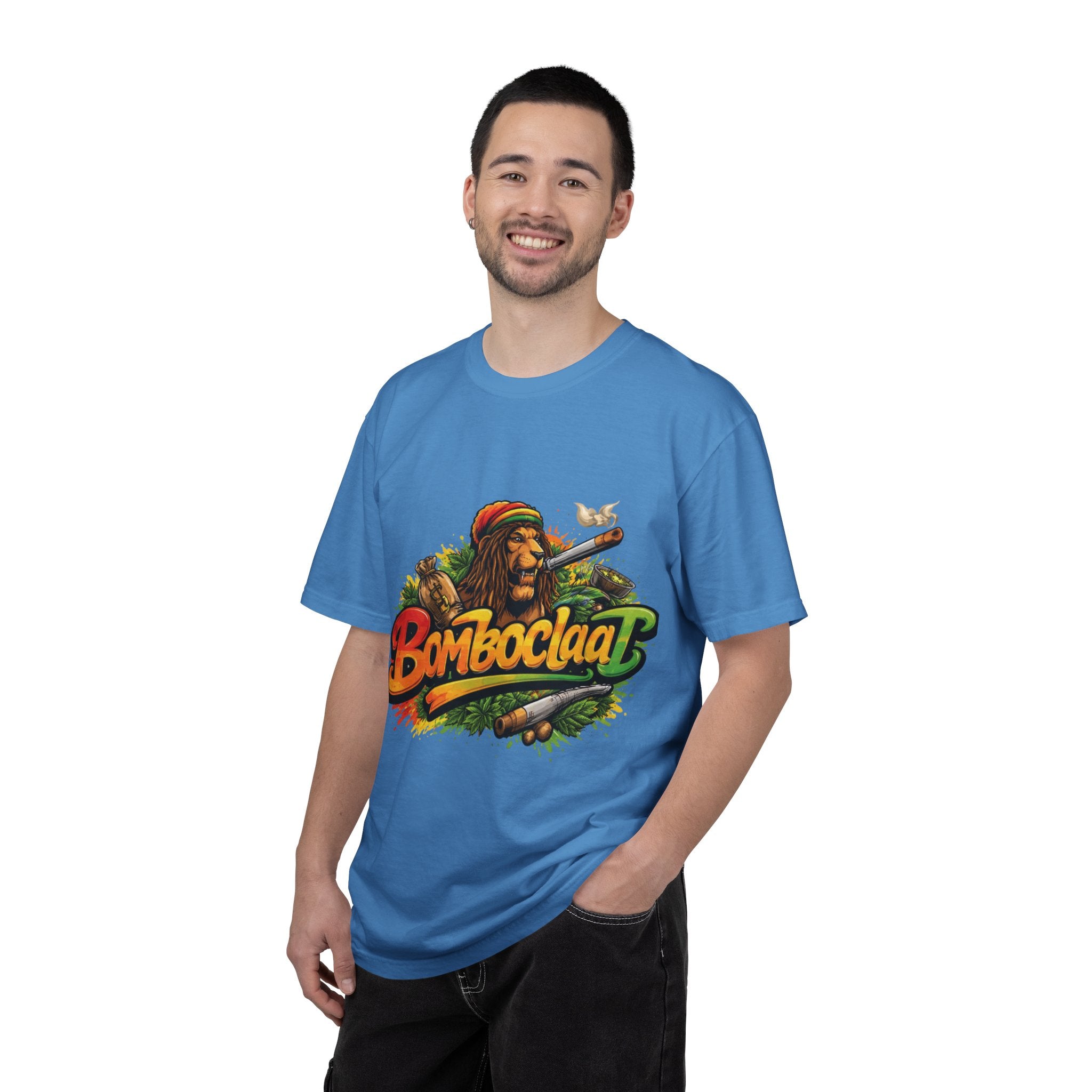 Rastafarian Lion with 'Bomboclaat' Graphic T-Shirt | Reggae Vibe