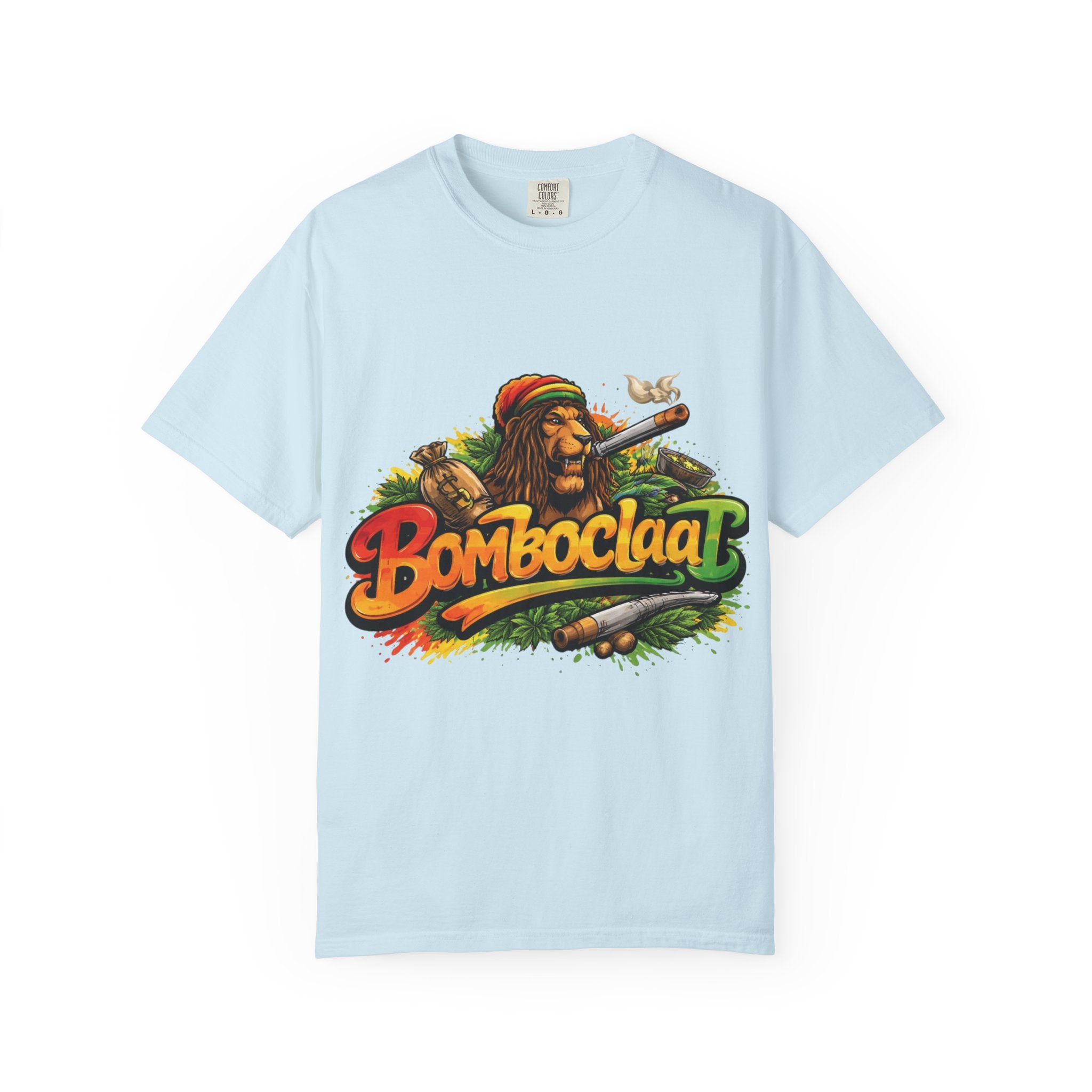 Rastafarian Lion with 'Bomboclaat' Graphic T-Shirt | Reggae Vibe