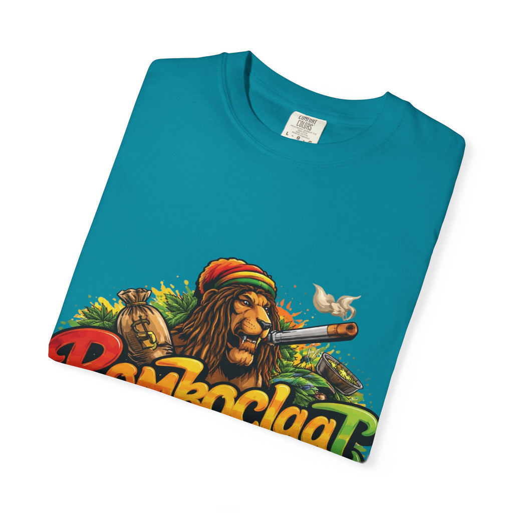 Rastafarian Lion with 'Bomboclaat' Graphic T-Shirt | Reggae Vibe