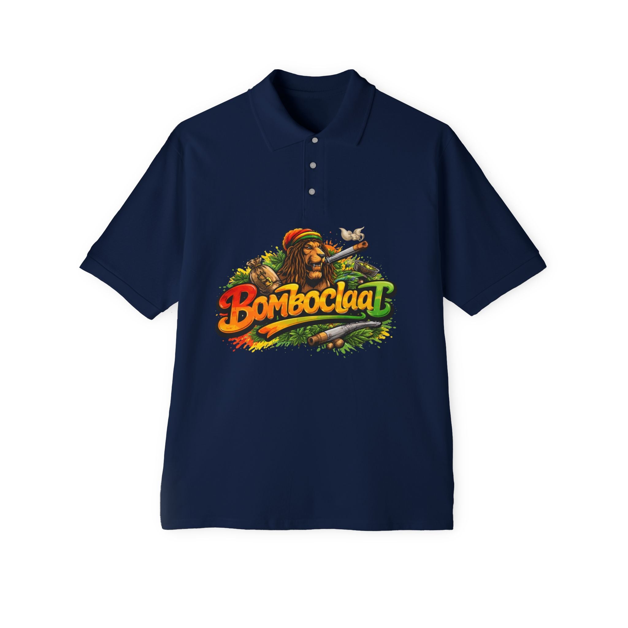 Bomboclaat Rasta Graphic Polo — Men’s Reggae Jamaica Shirt