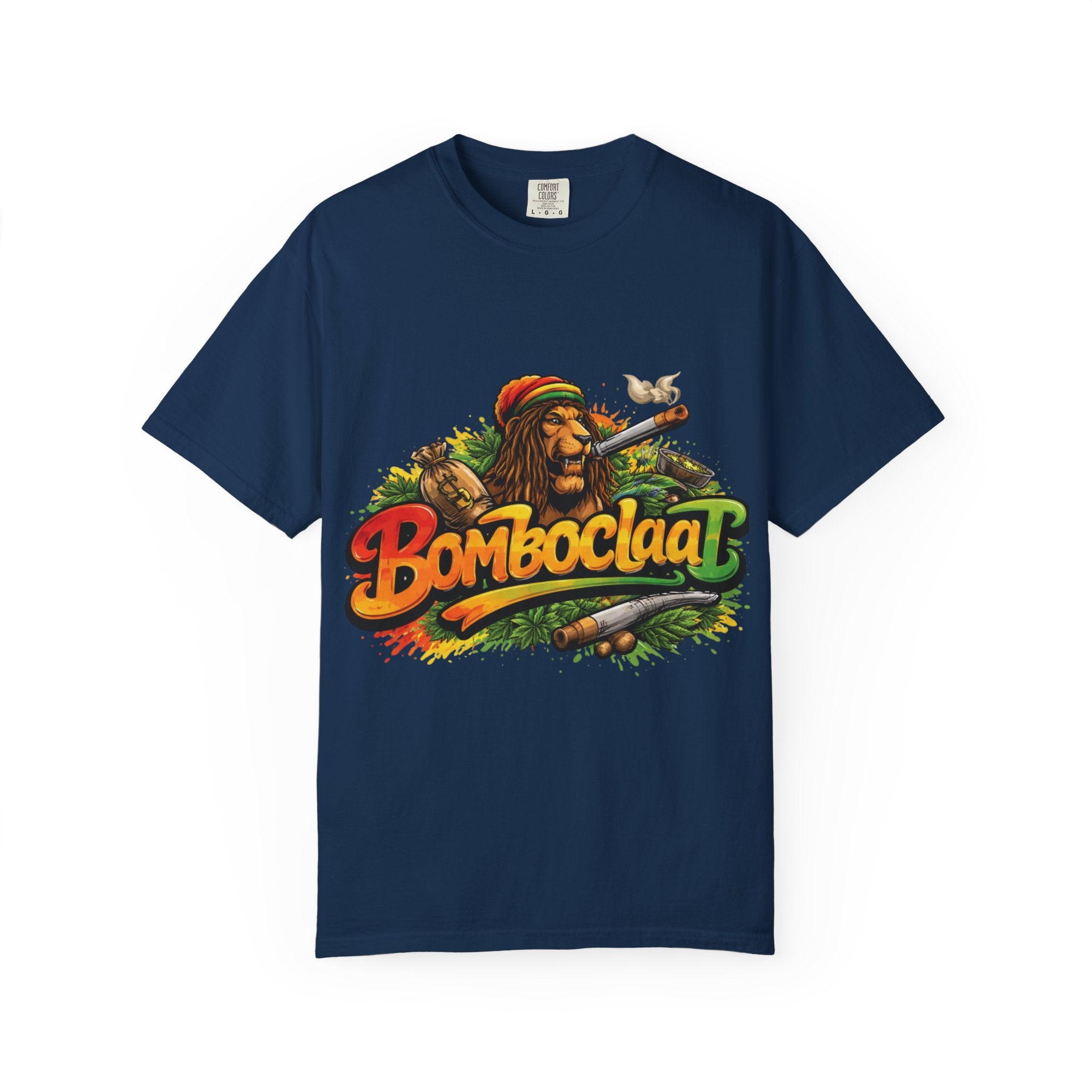 Rastafarian Lion with 'Bomboclaat' Graphic T-Shirt | Reggae Vibe