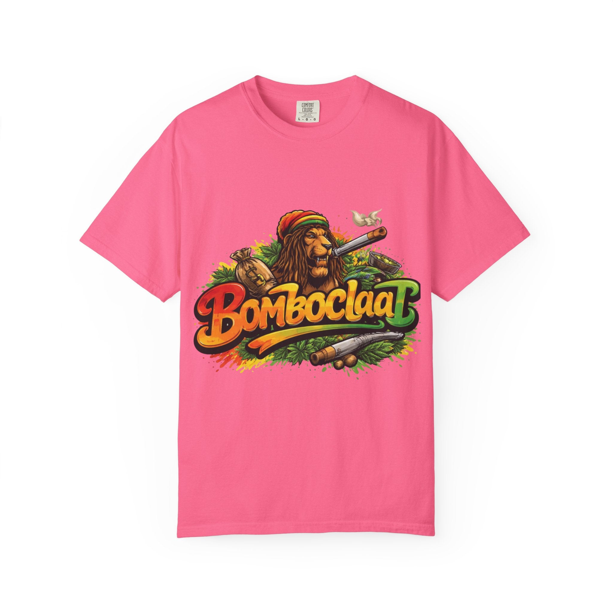 Rastafarian Lion with 'Bomboclaat' Graphic T-Shirt | Reggae Vibe