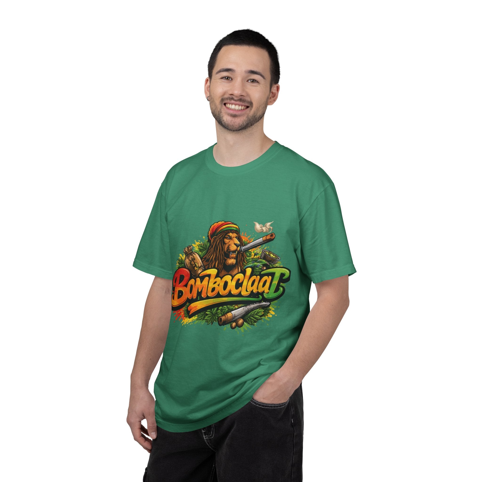 Rastafarian Lion with 'Bomboclaat' Graphic T-Shirt | Reggae Vibe