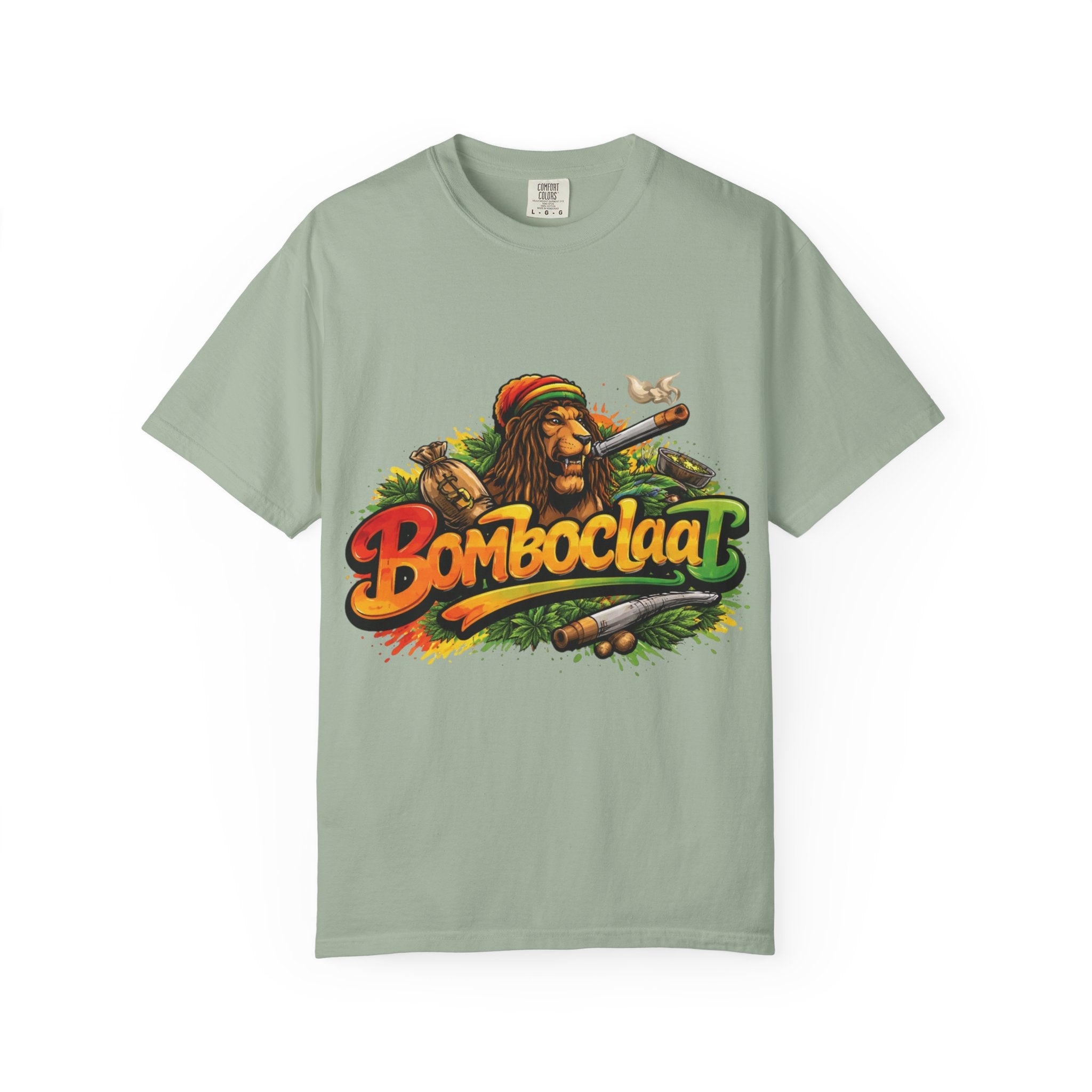 Rastafarian Lion with 'Bomboclaat' Graphic T-Shirt | Reggae Vibe