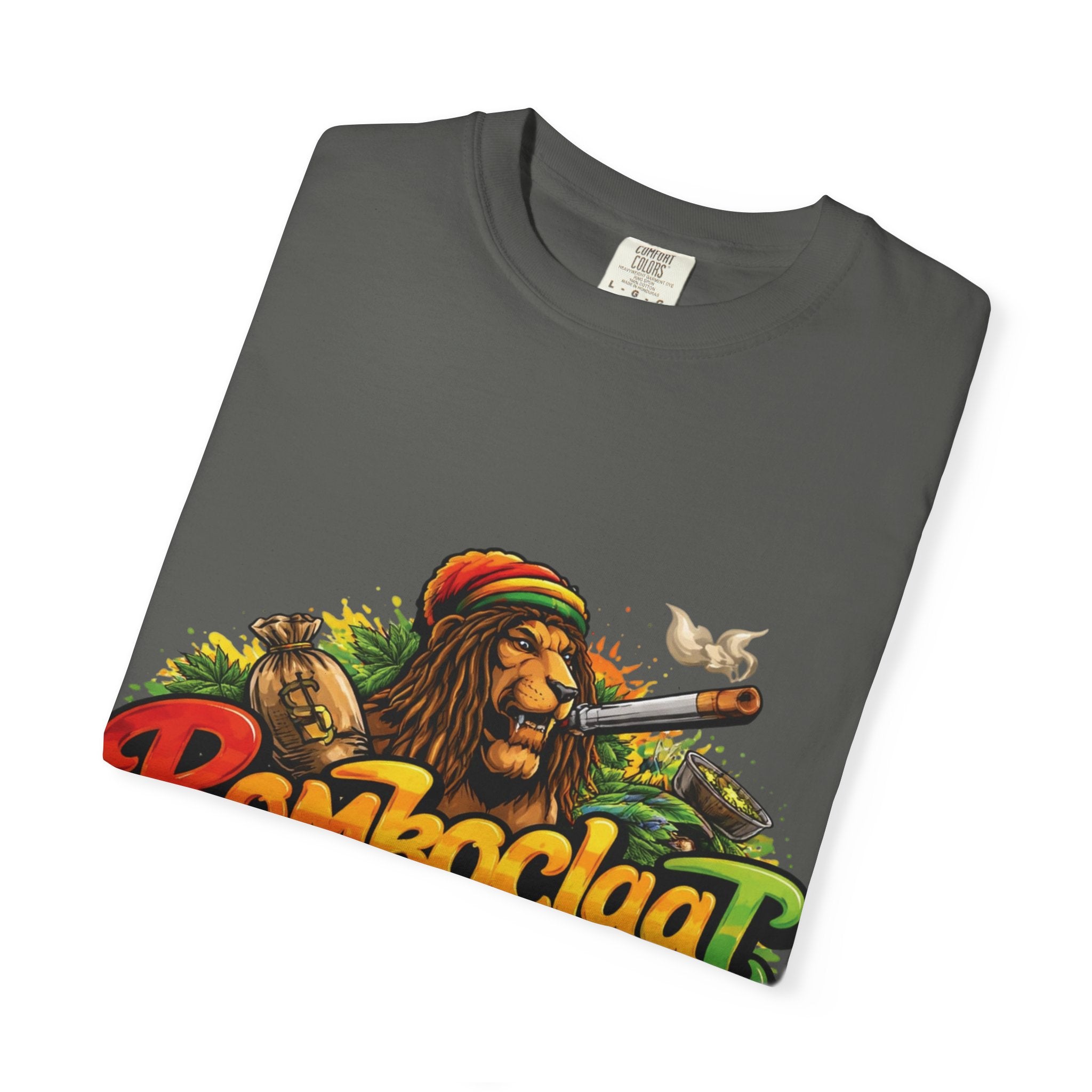 Rastafarian Lion with 'Bomboclaat' Graphic T-Shirt | Reggae Vibe