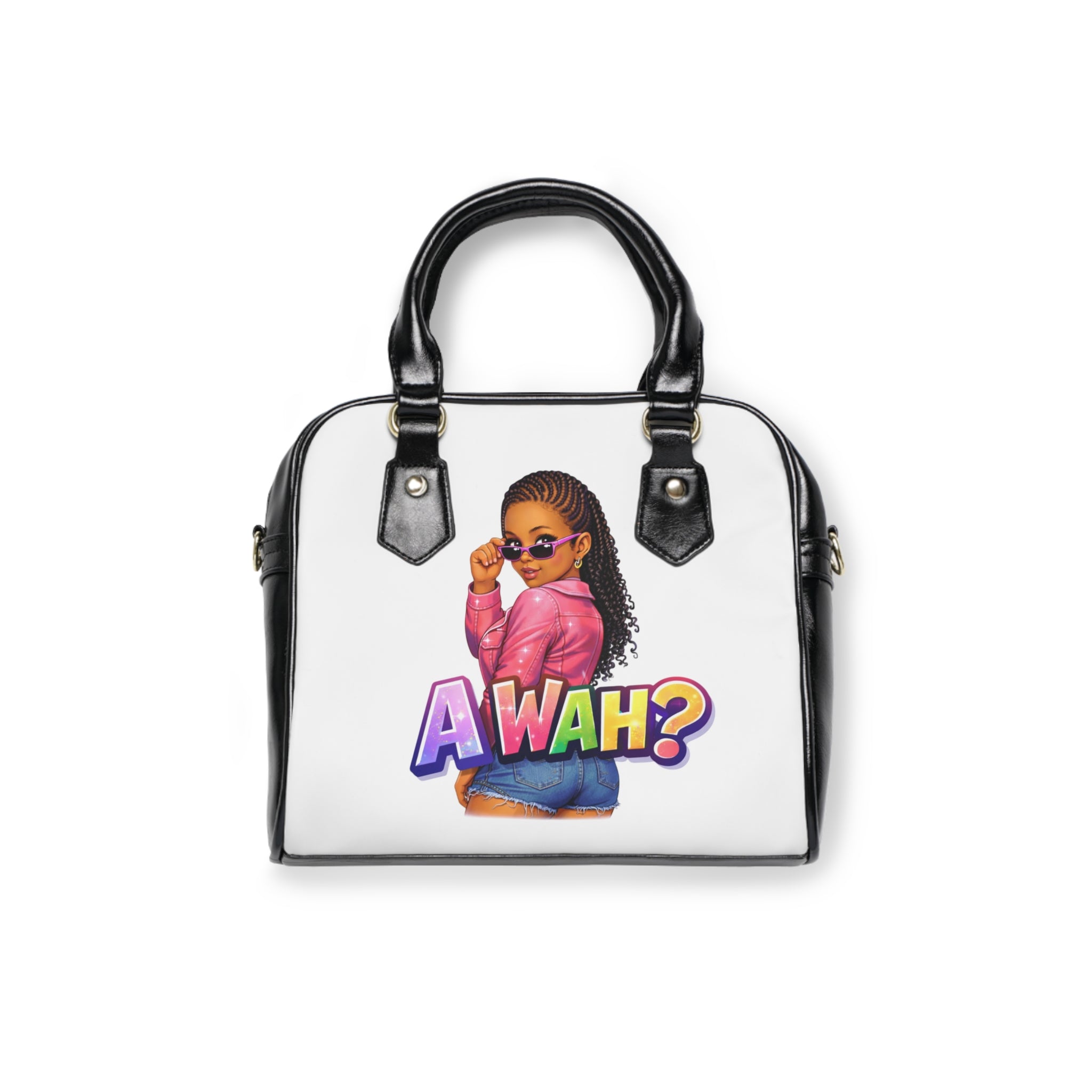 Awah? Graphic Shoulder Handbag — Bold Afrocentric Fashion Purse for Women