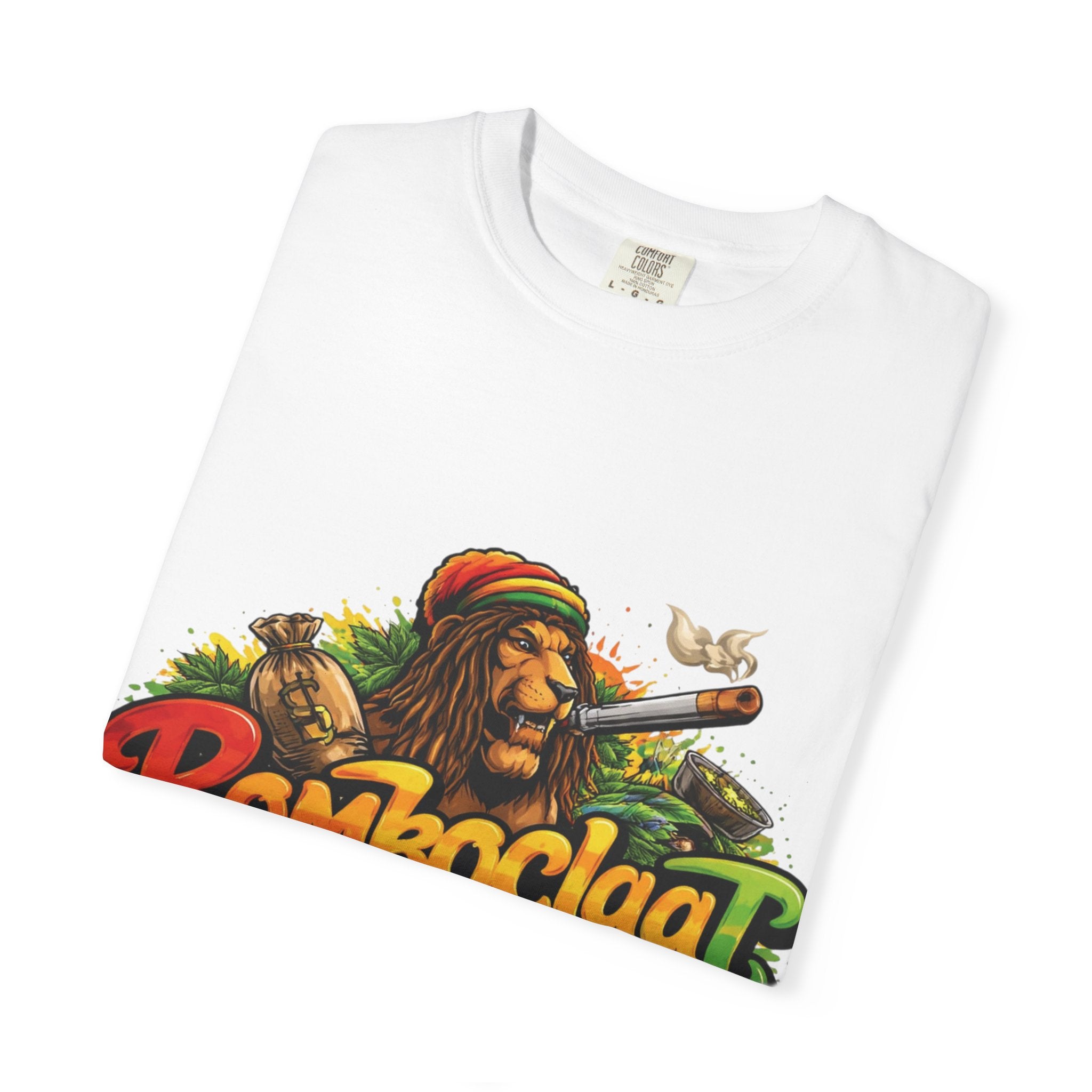 Rastafarian Lion with 'Bomboclaat' Graphic T-Shirt | Reggae Vibe