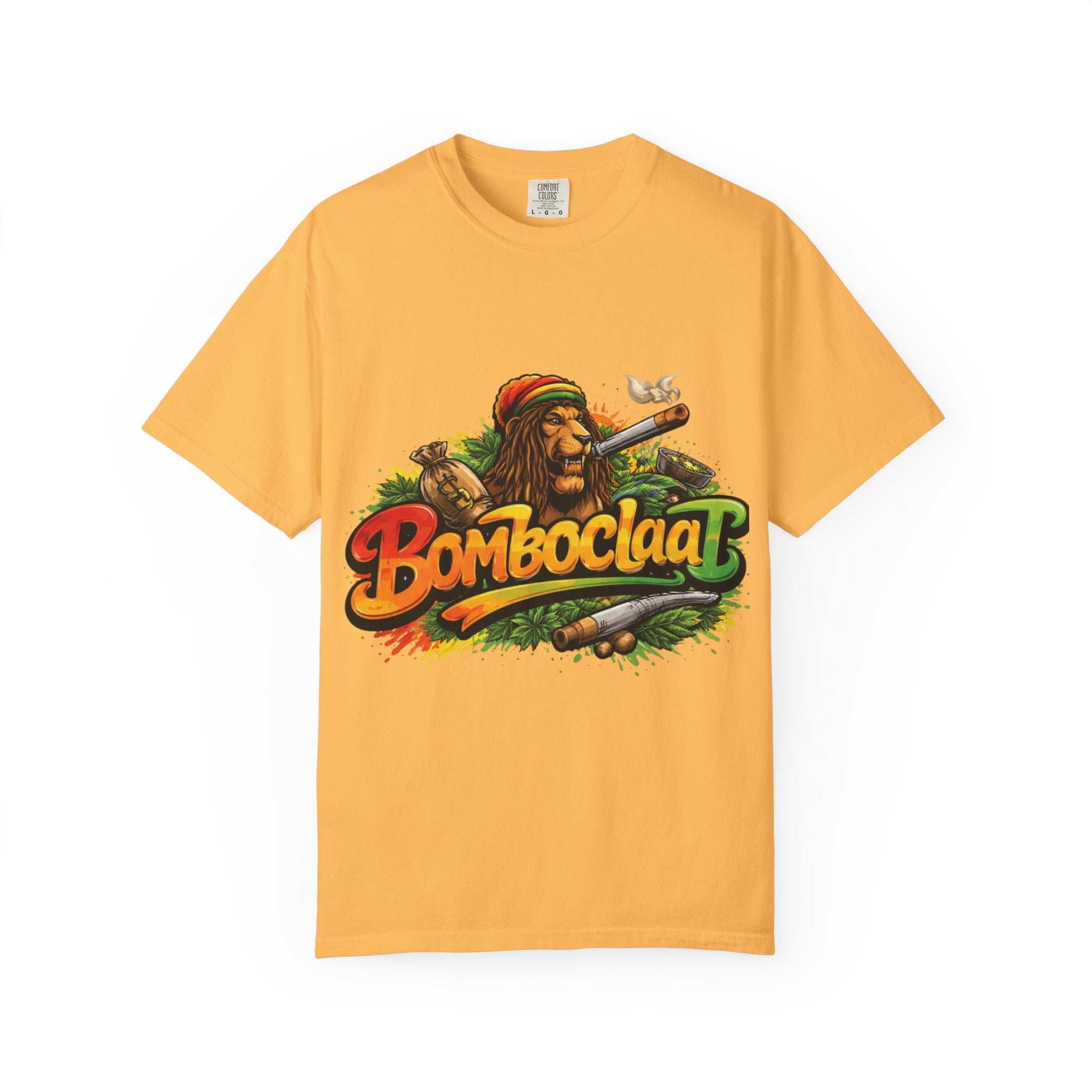 Rastafarian Lion with 'Bomboclaat' Graphic T-Shirt | Reggae Vibe