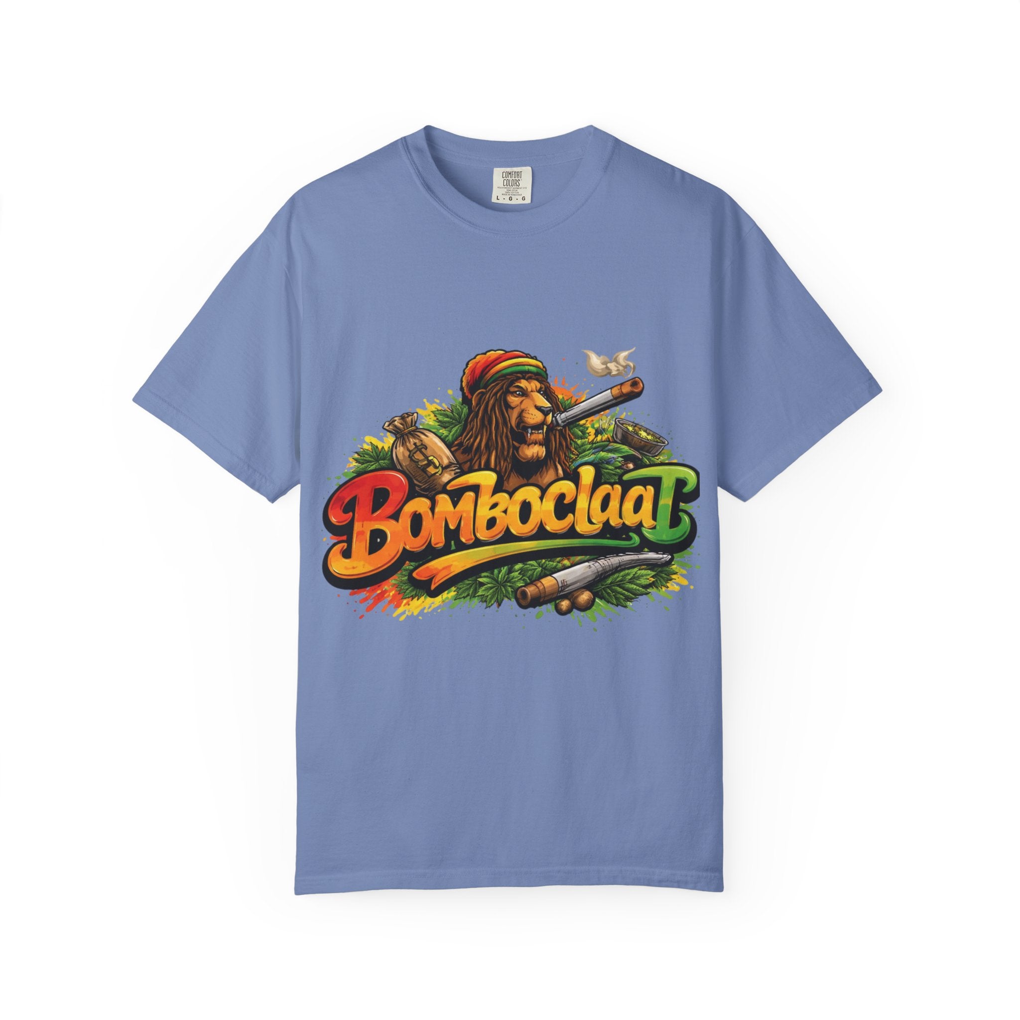 Rastafarian Lion with 'Bomboclaat' Graphic T-Shirt | Reggae Vibe