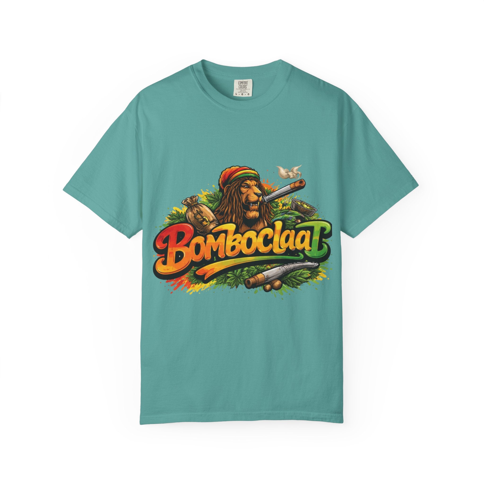 Rastafarian Lion with 'Bomboclaat' Graphic T-Shirt | Reggae Vibe