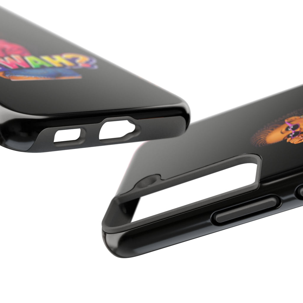 Tough Phone Case — 'A WAH?' Girl Graphic Black Protective Case