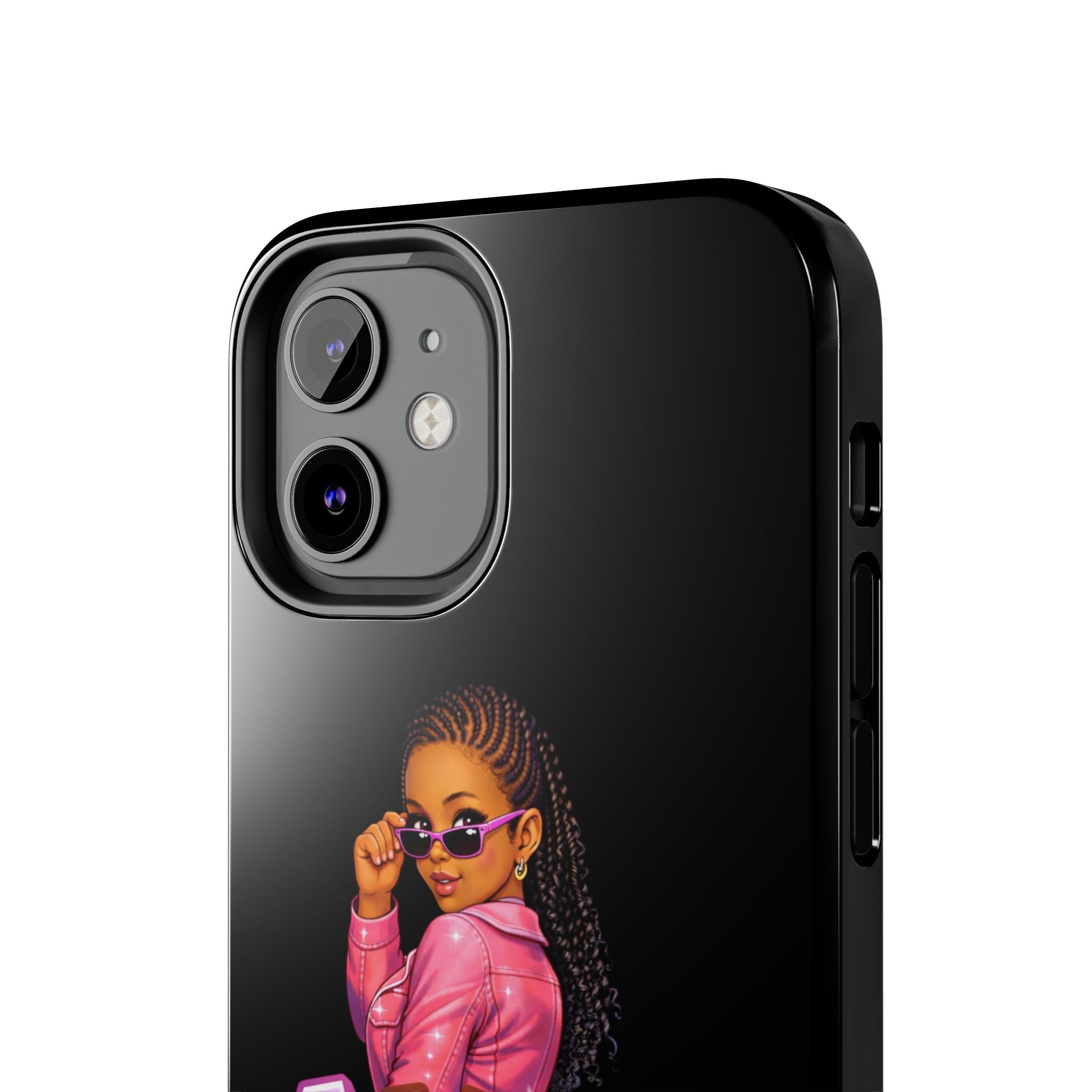 Tough Phone Case — 'A WAH?' Girl Graphic Black Protective Case