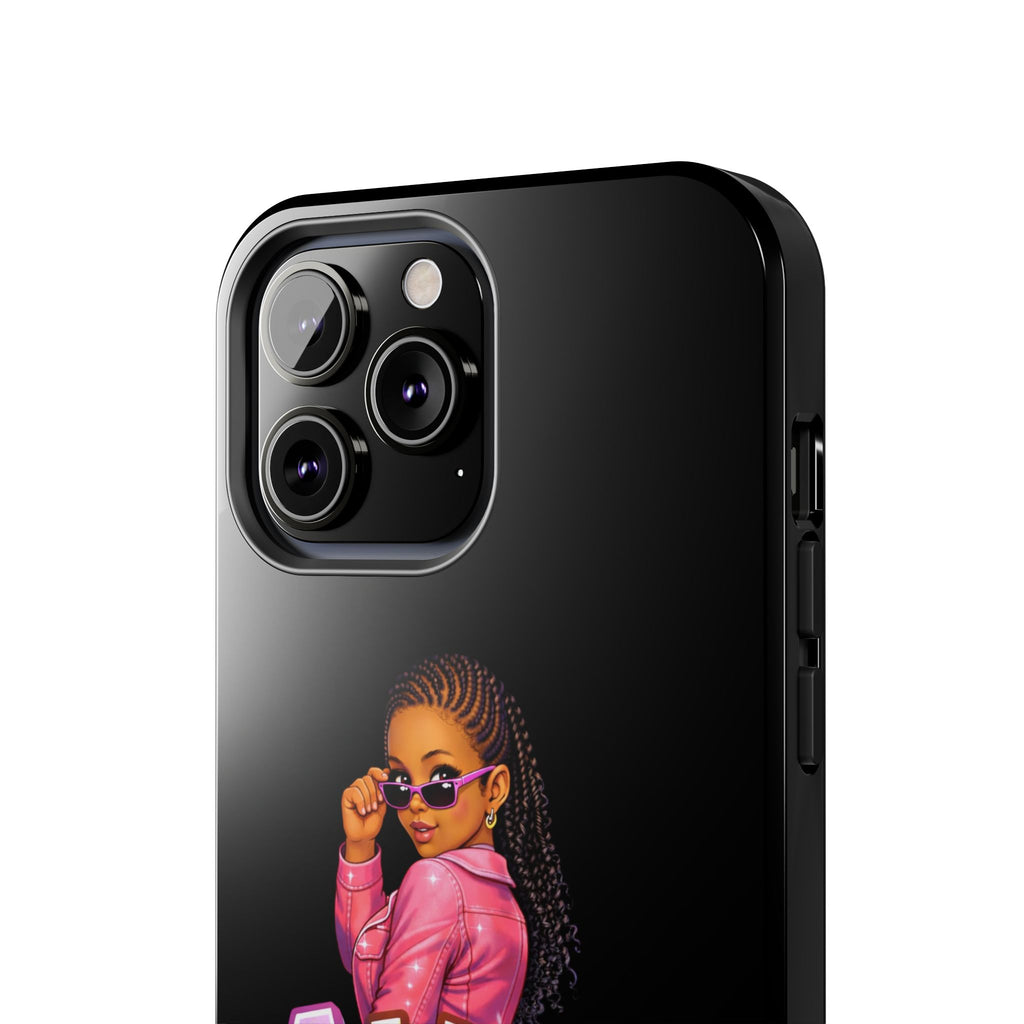 Tough Phone Case — 'A WAH?' Girl Graphic Black Protective Case
