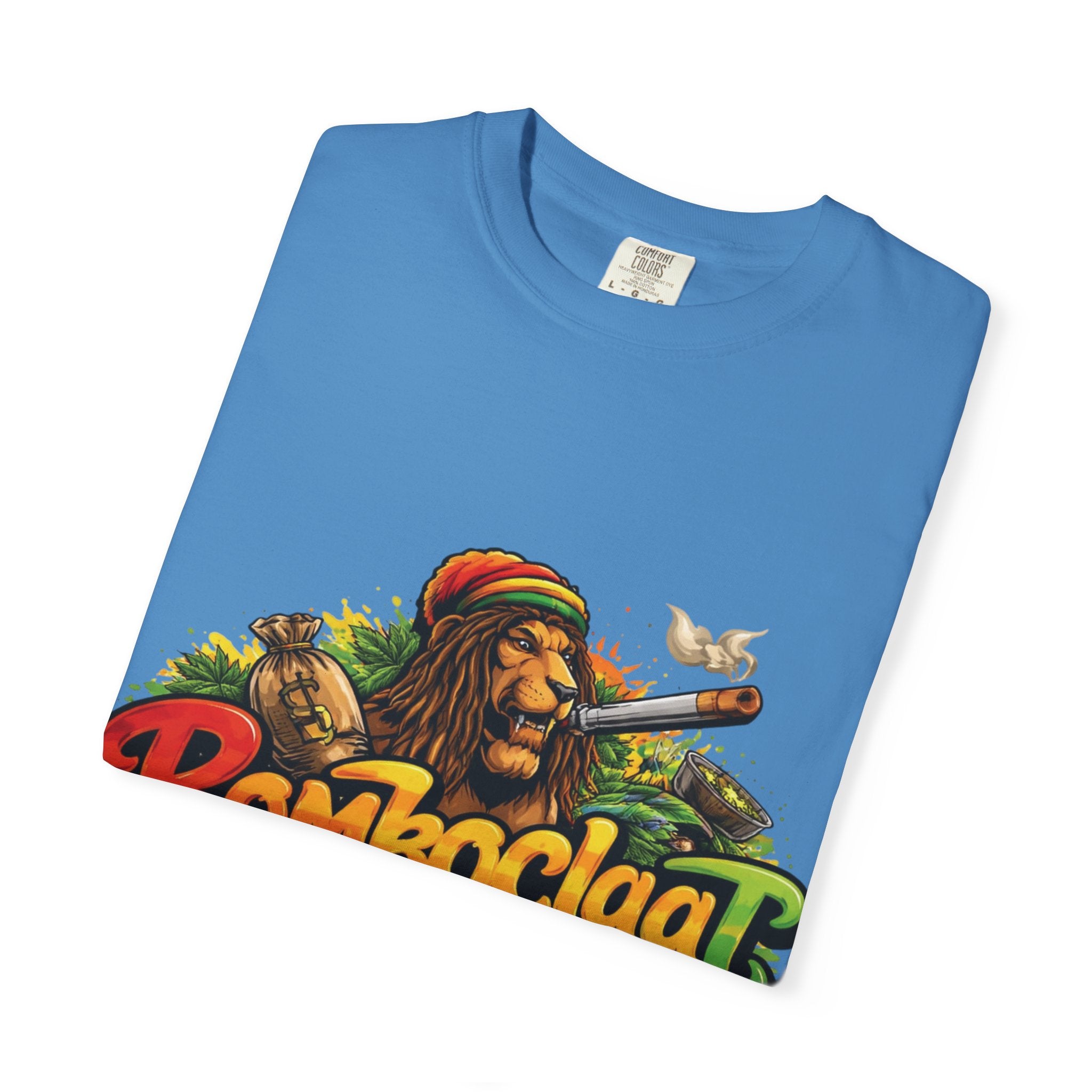 Rastafarian Lion with 'Bomboclaat' Graphic T-Shirt | Reggae Vibe