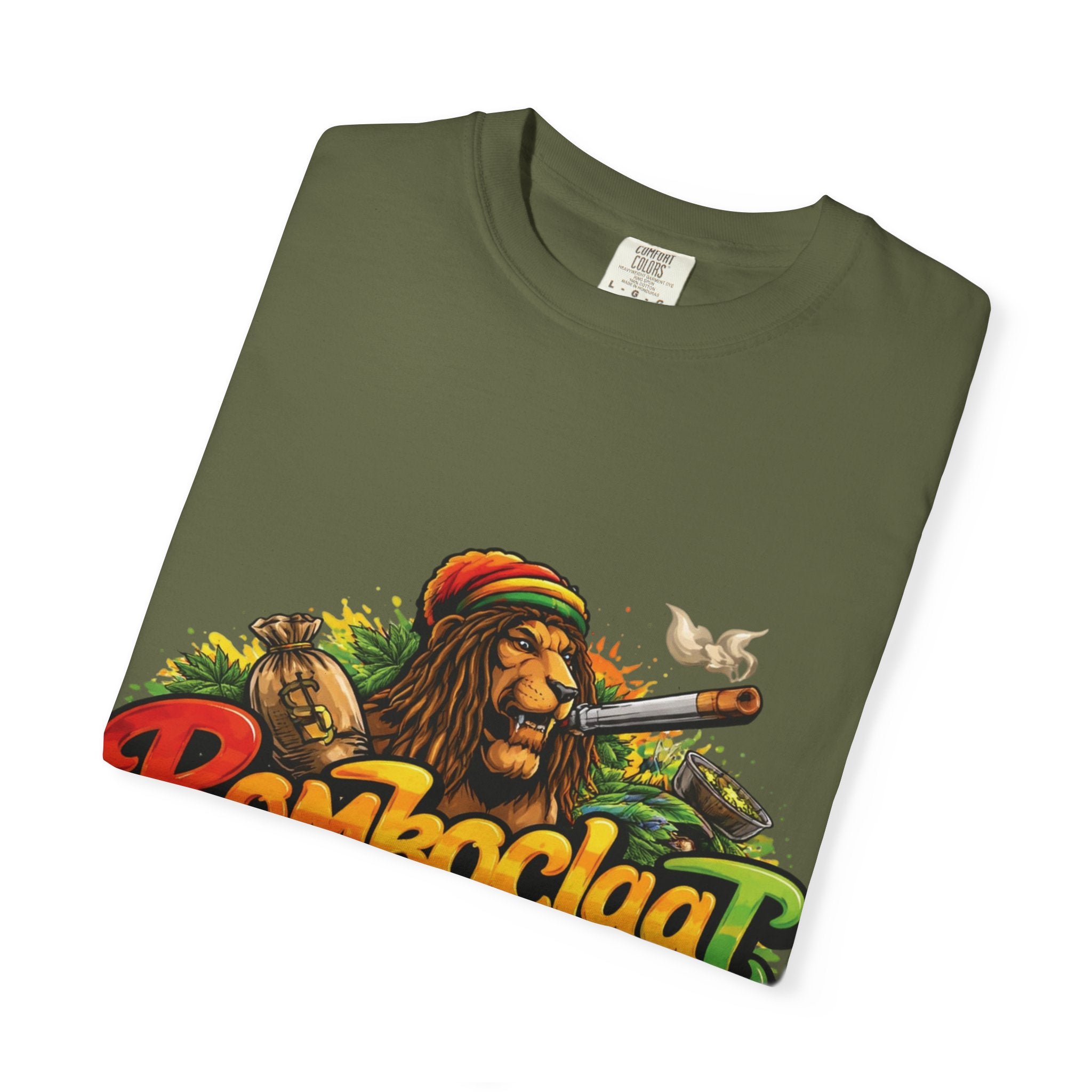 Rastafarian Lion with 'Bomboclaat' Graphic T-Shirt | Reggae Vibe