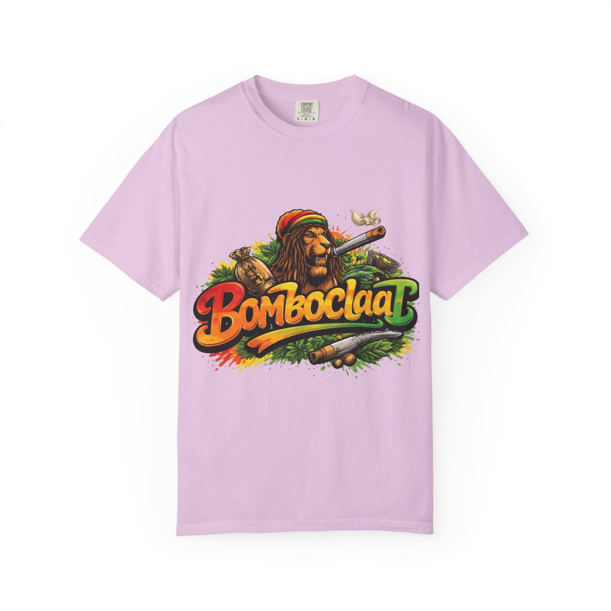 Rastafarian Lion with 'Bomboclaat' Graphic T-Shirt | Reggae Vibe
