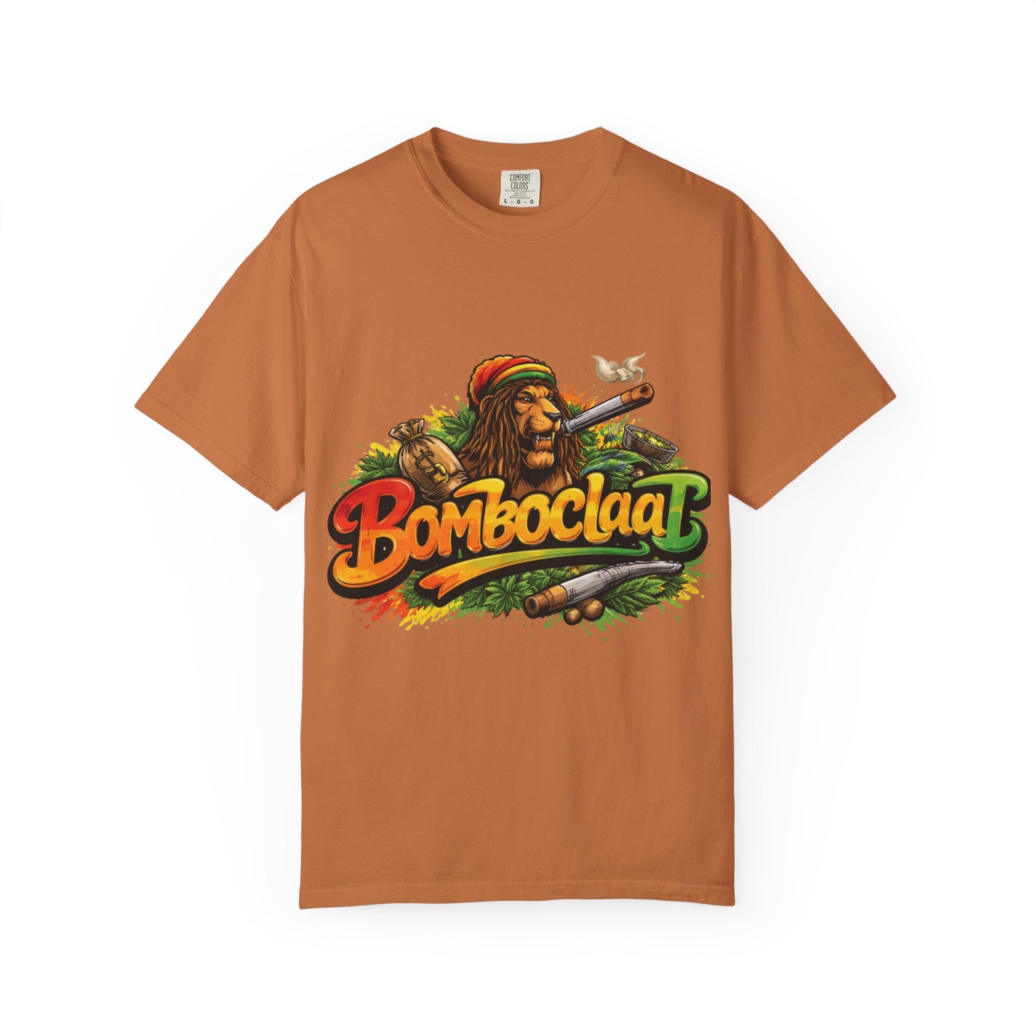 Rastafarian Lion with 'Bomboclaat' Graphic T-Shirt | Reggae Vibe
