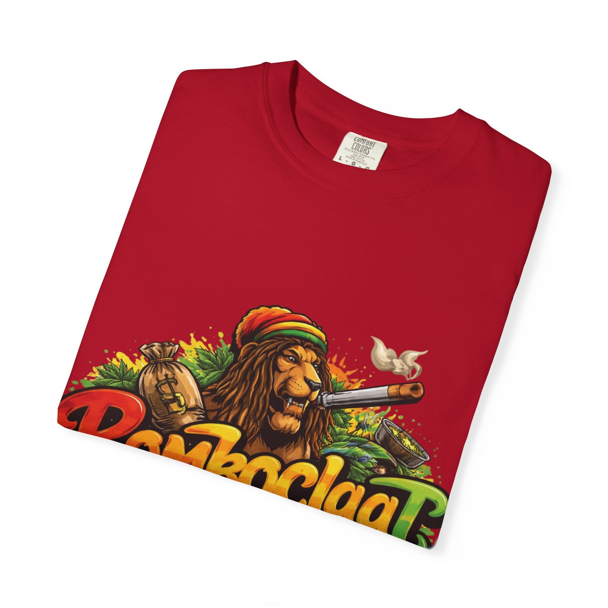 Rastafarian Lion with 'Bomboclaat' Graphic T-Shirt | Reggae Vibe