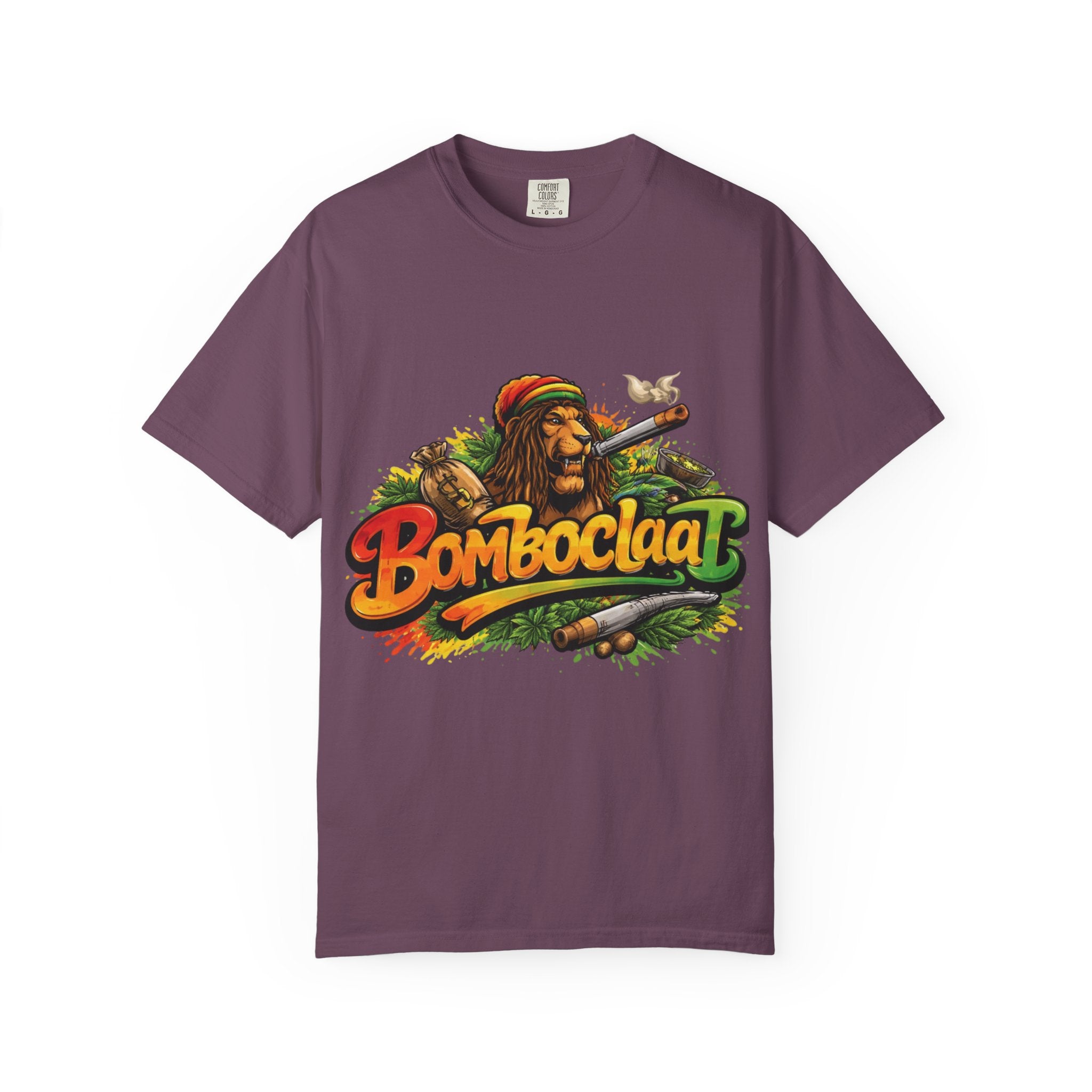 Rastafarian Lion with 'Bomboclaat' Graphic T-Shirt | Reggae Vibe