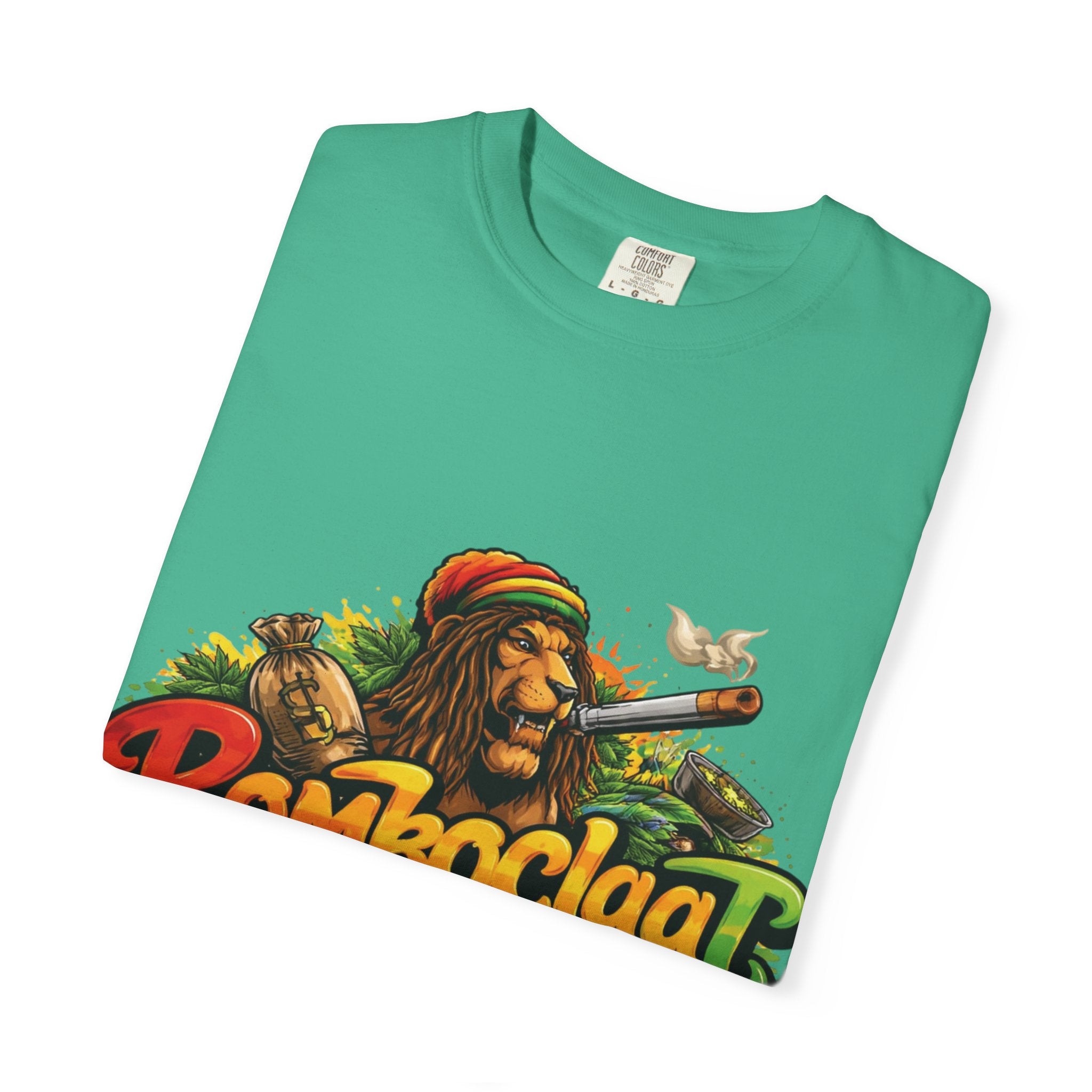 Rastafarian Lion with 'Bomboclaat' Graphic T-Shirt | Reggae Vibe