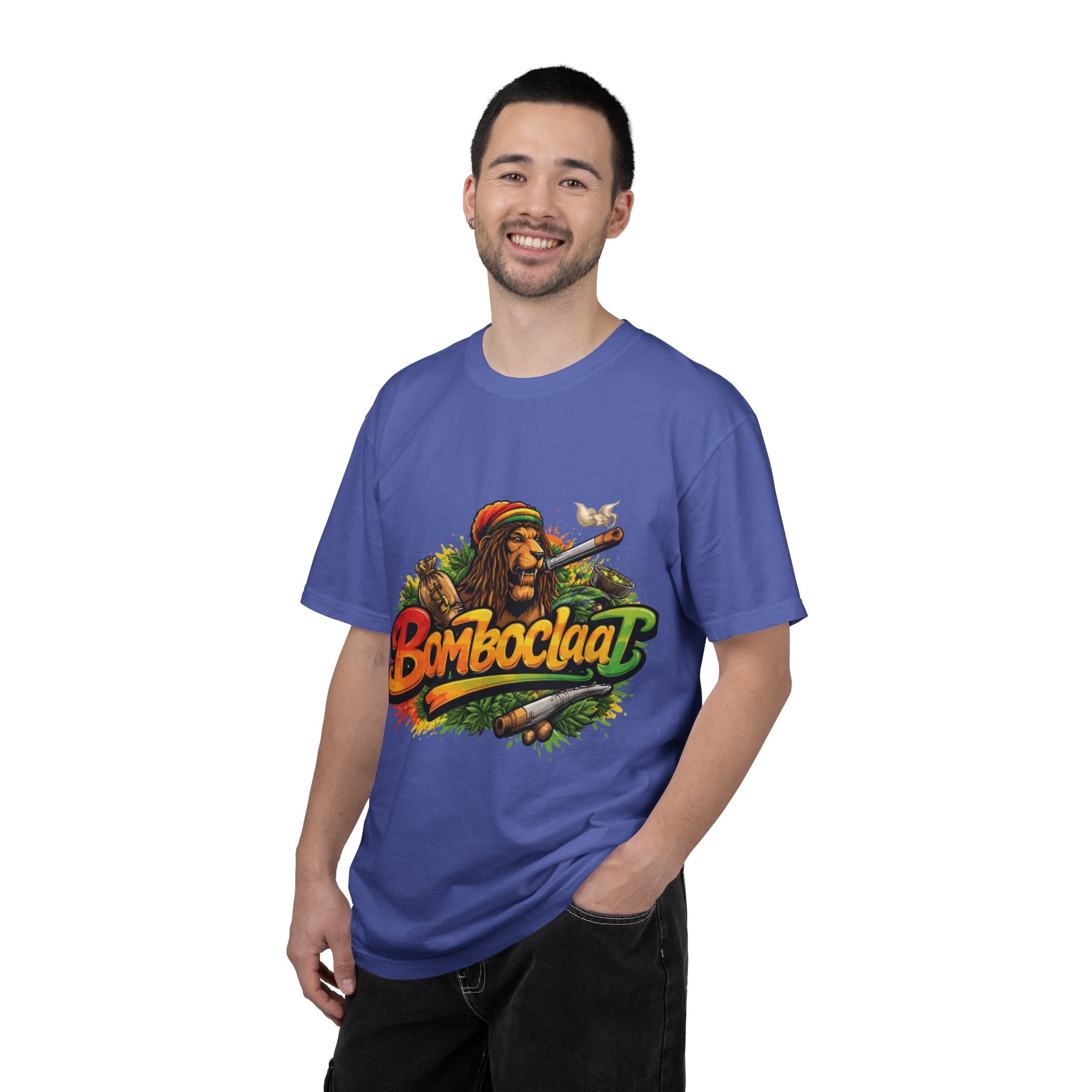 Rastafarian Lion with 'Bomboclaat' Graphic T-Shirt | Reggae Vibe