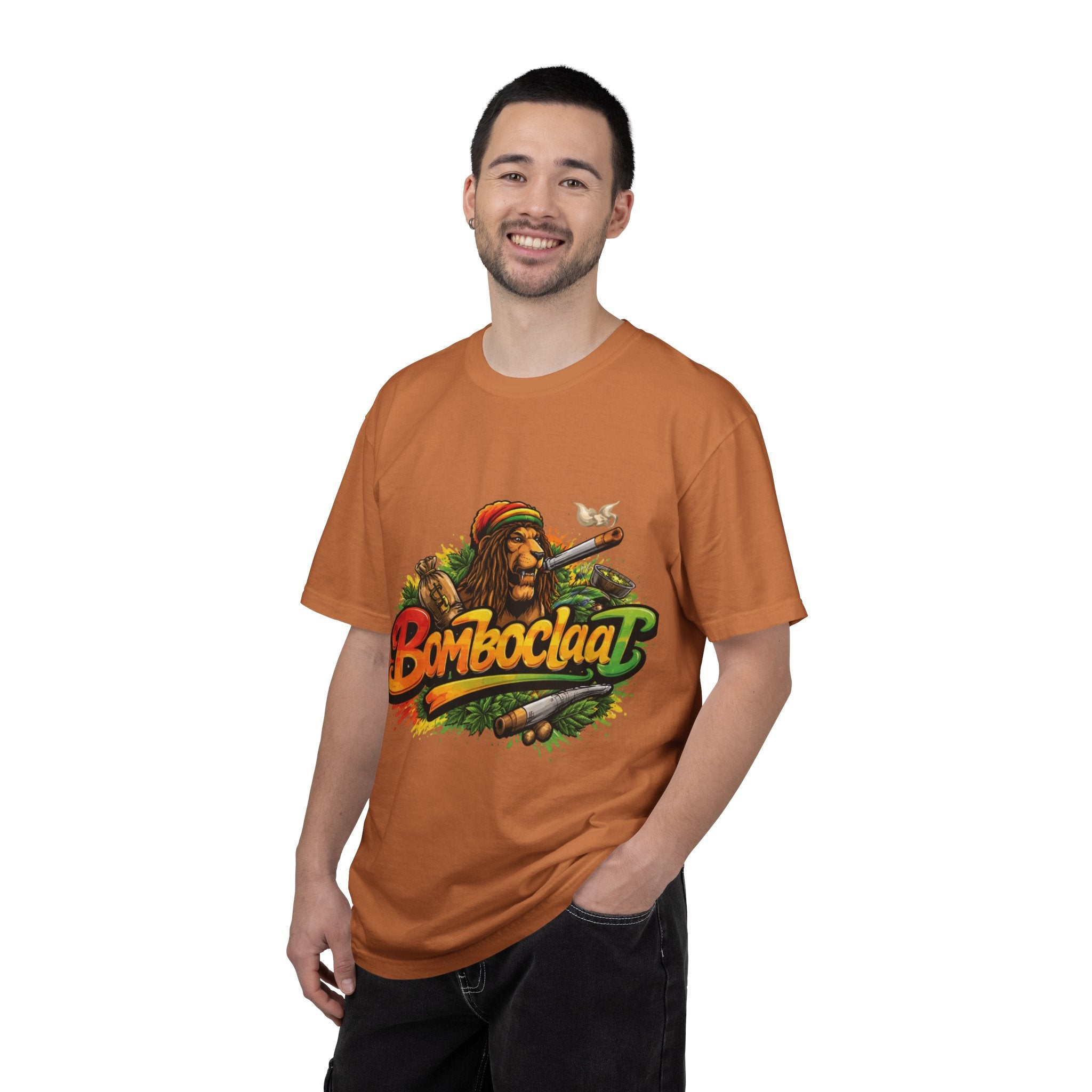 Rastafarian Lion with 'Bomboclaat' Graphic T-Shirt | Reggae Vibe