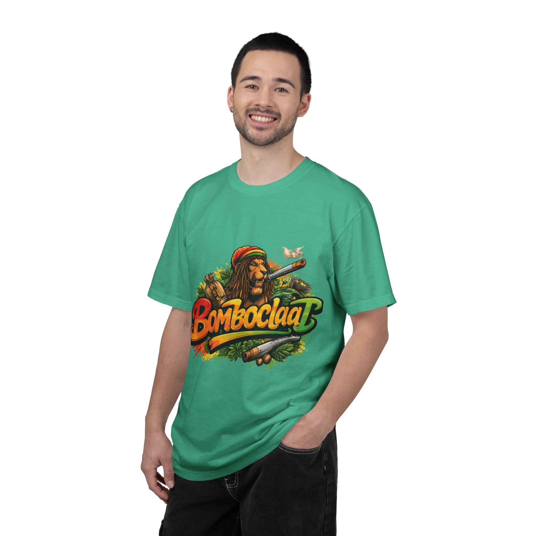 Rastafarian Lion with 'Bomboclaat' Graphic T-Shirt | Reggae Vibe