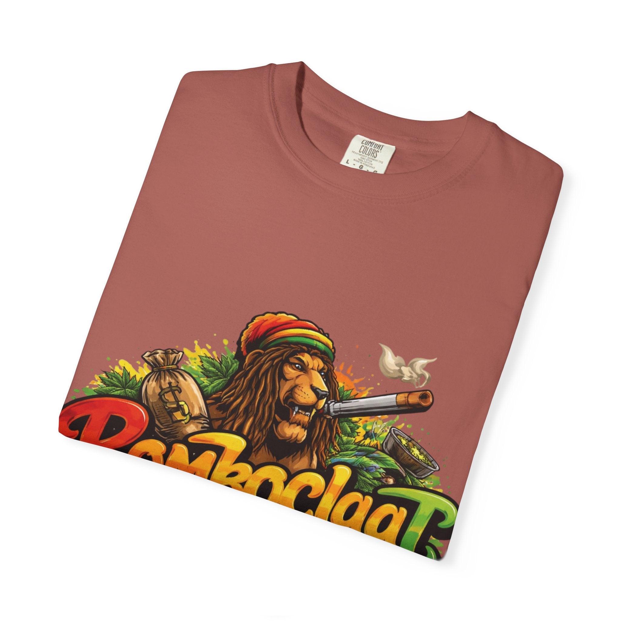 Rastafarian Lion with 'Bomboclaat' Graphic T-Shirt | Reggae Vibe
