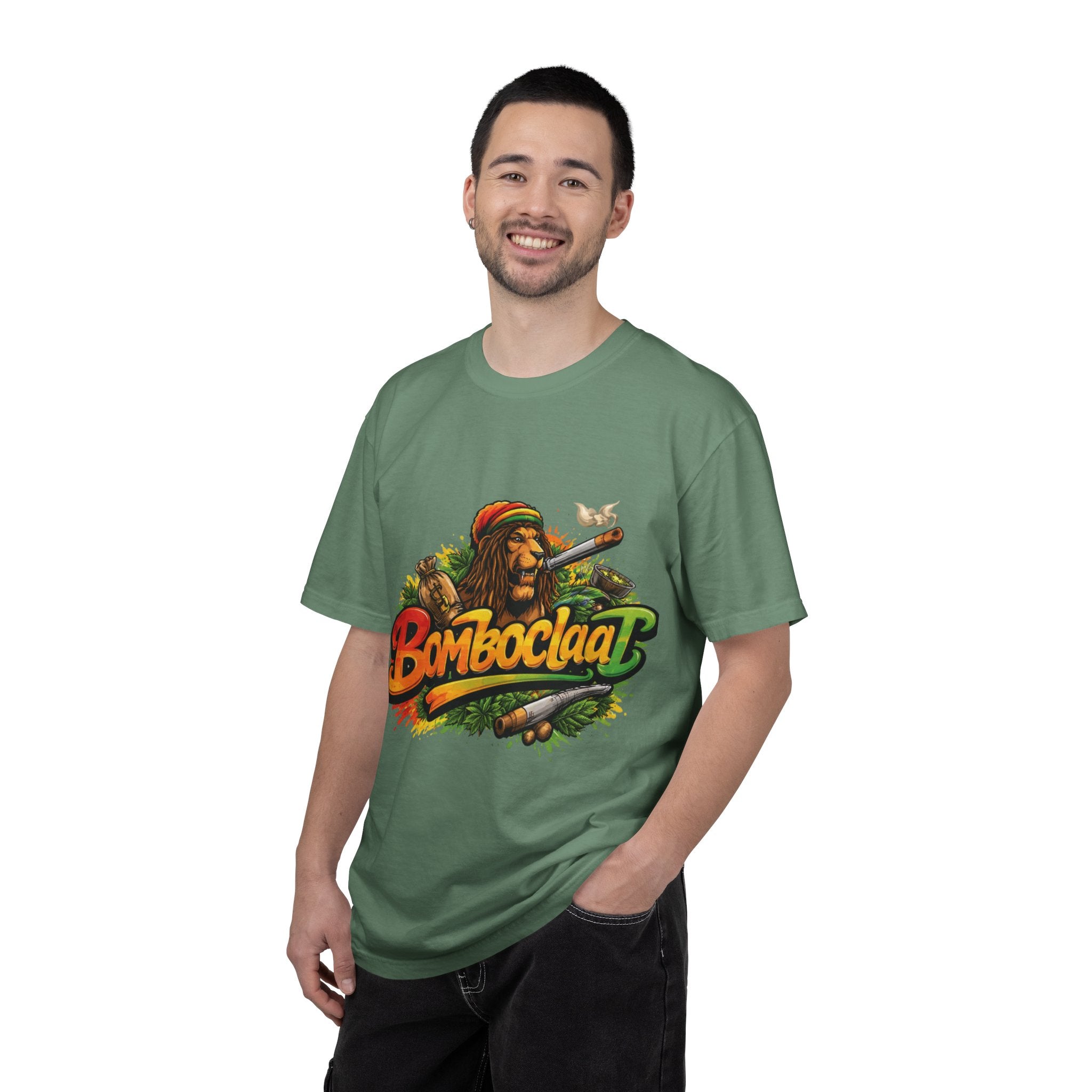 Rastafarian Lion with 'Bomboclaat' Graphic T-Shirt | Reggae Vibe