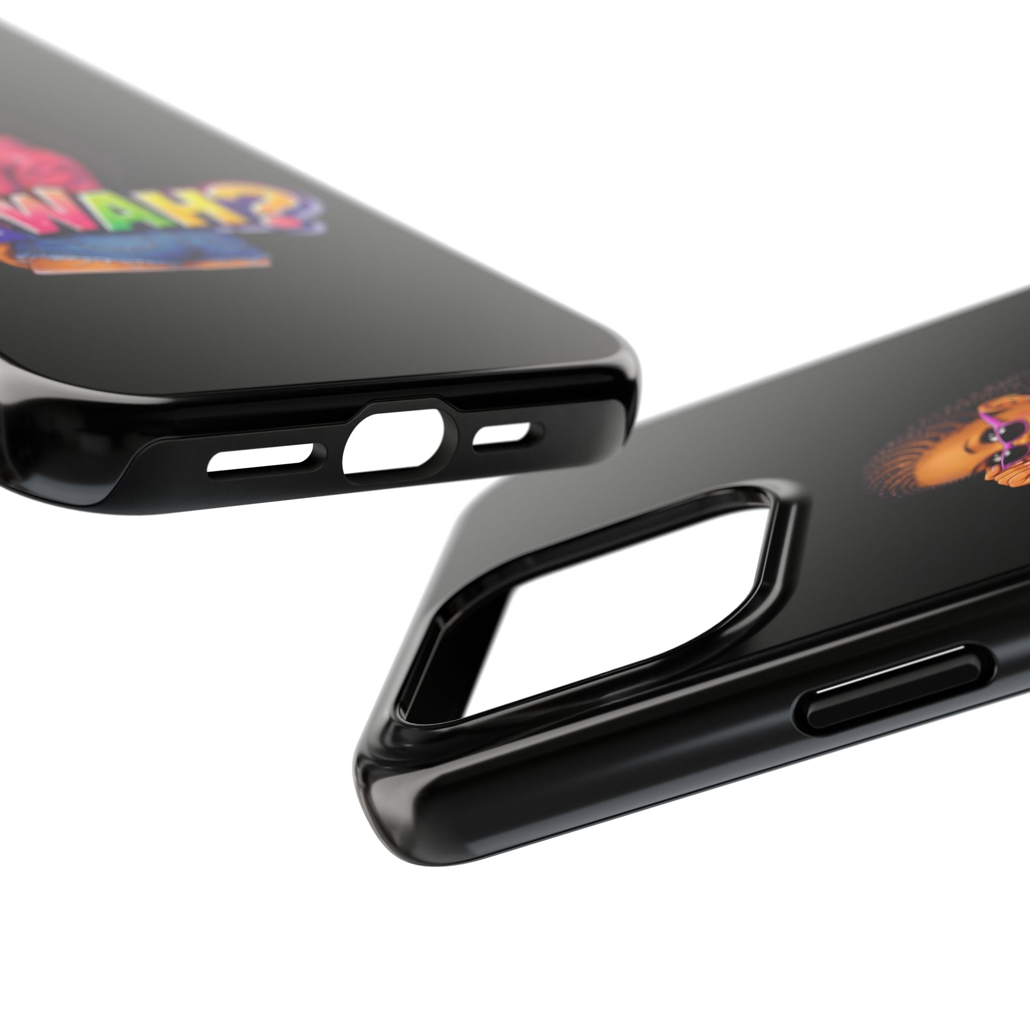 Tough Phone Case — 'A WAH?' Girl Graphic Black Protective Case
