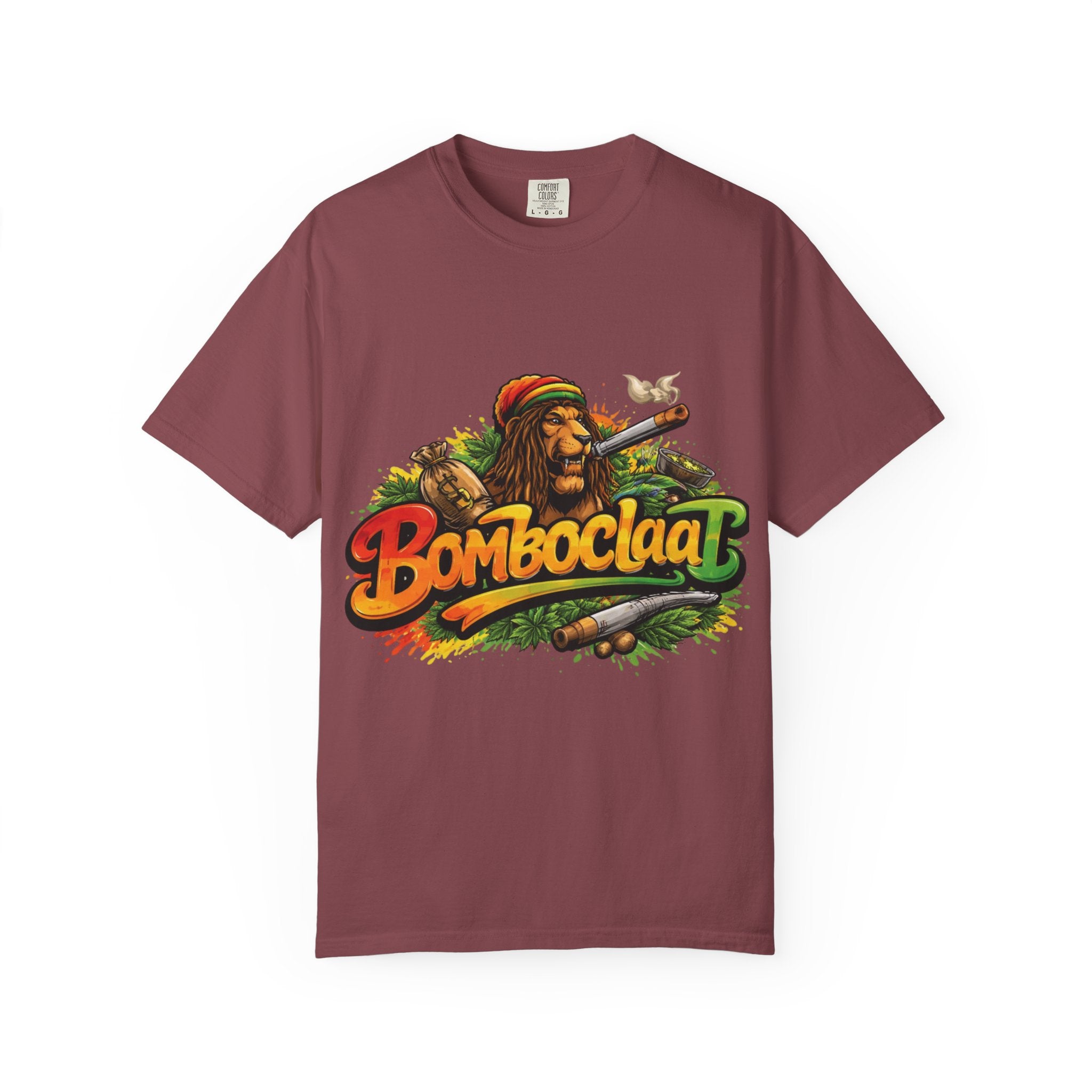 Rastafarian Lion with 'Bomboclaat' Graphic T-Shirt | Reggae Vibe