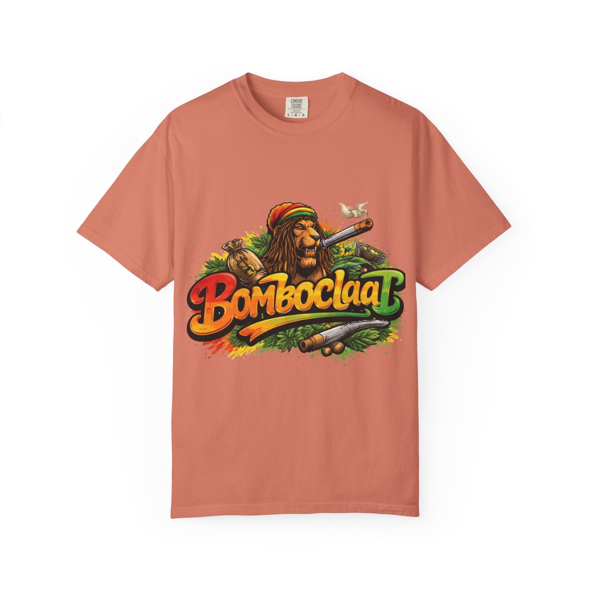 Rastafarian Lion with 'Bomboclaat' Graphic T-Shirt | Reggae Vibe