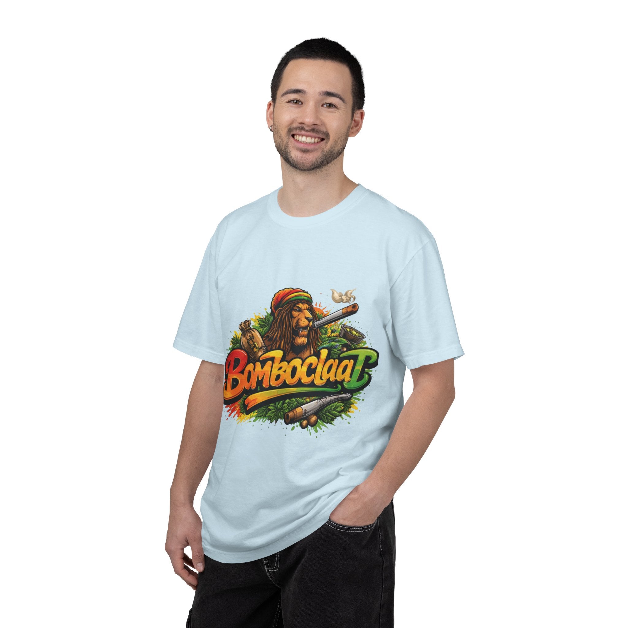 Rastafarian Lion with 'Bomboclaat' Graphic T-Shirt | Reggae Vibe