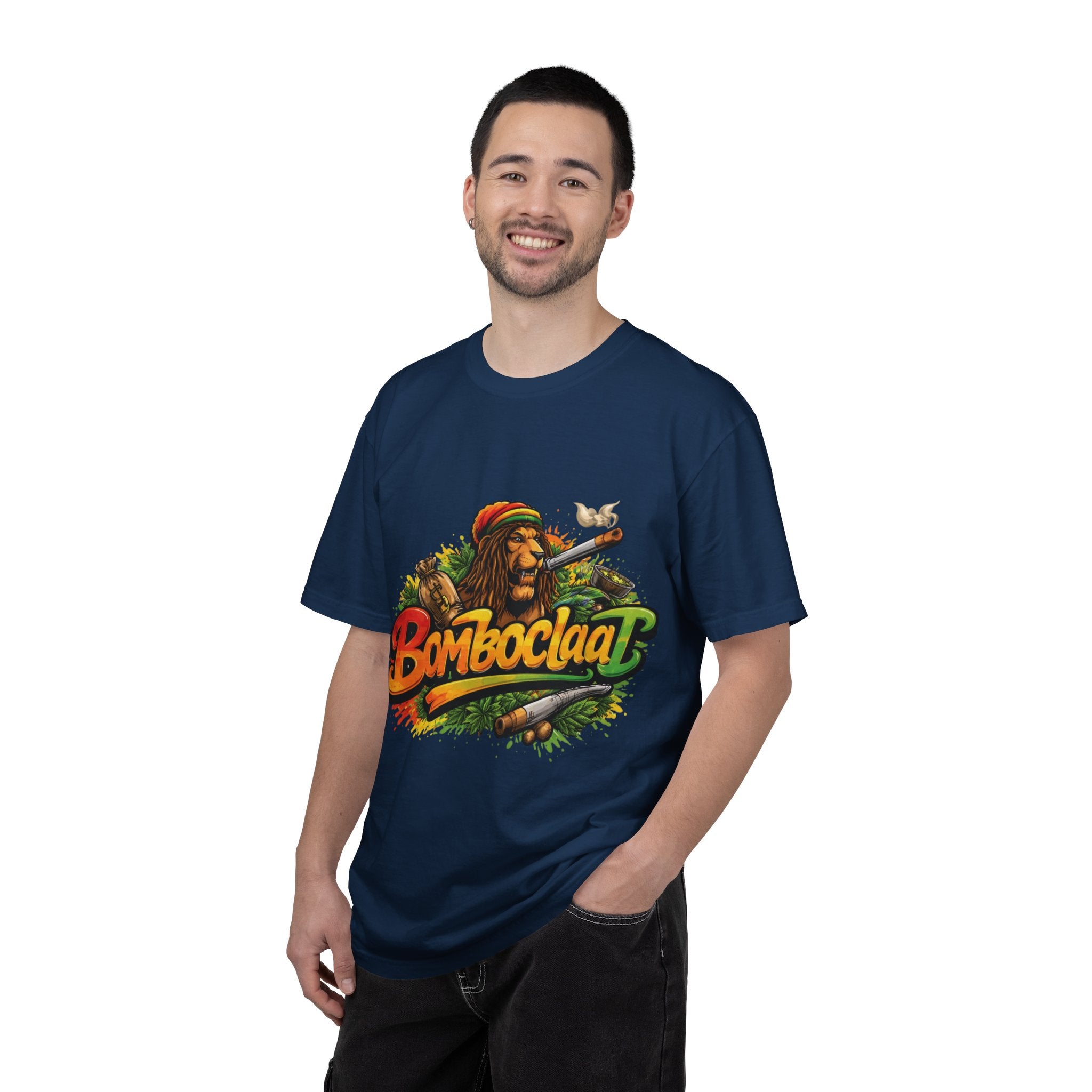 Rastafarian Lion with 'Bomboclaat' Graphic T-Shirt | Reggae Vibe
