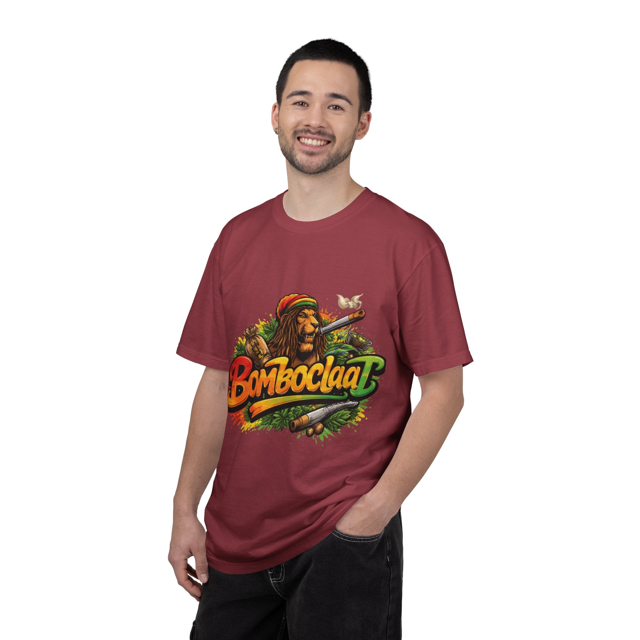 Rastafarian Lion with 'Bomboclaat' Graphic T-Shirt | Reggae Vibe