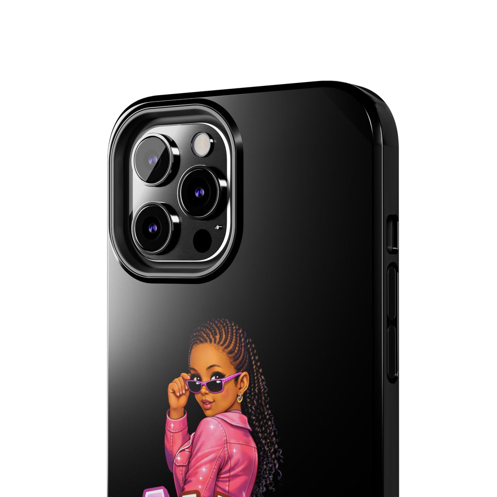 Tough Phone Case — 'A WAH?' Girl Graphic Black Protective Case
