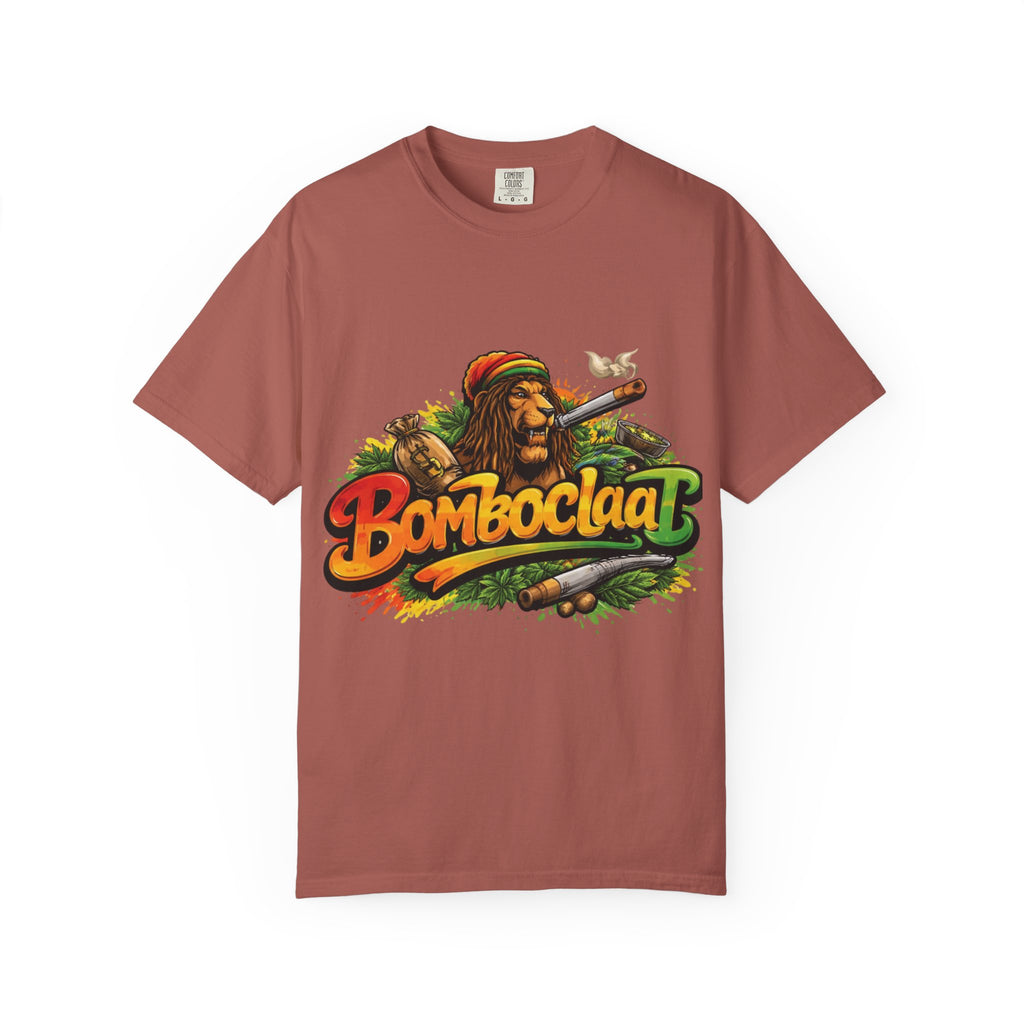 Rastafarian Lion with 'Bomboclaat' Graphic T-Shirt | Reggae Vibe