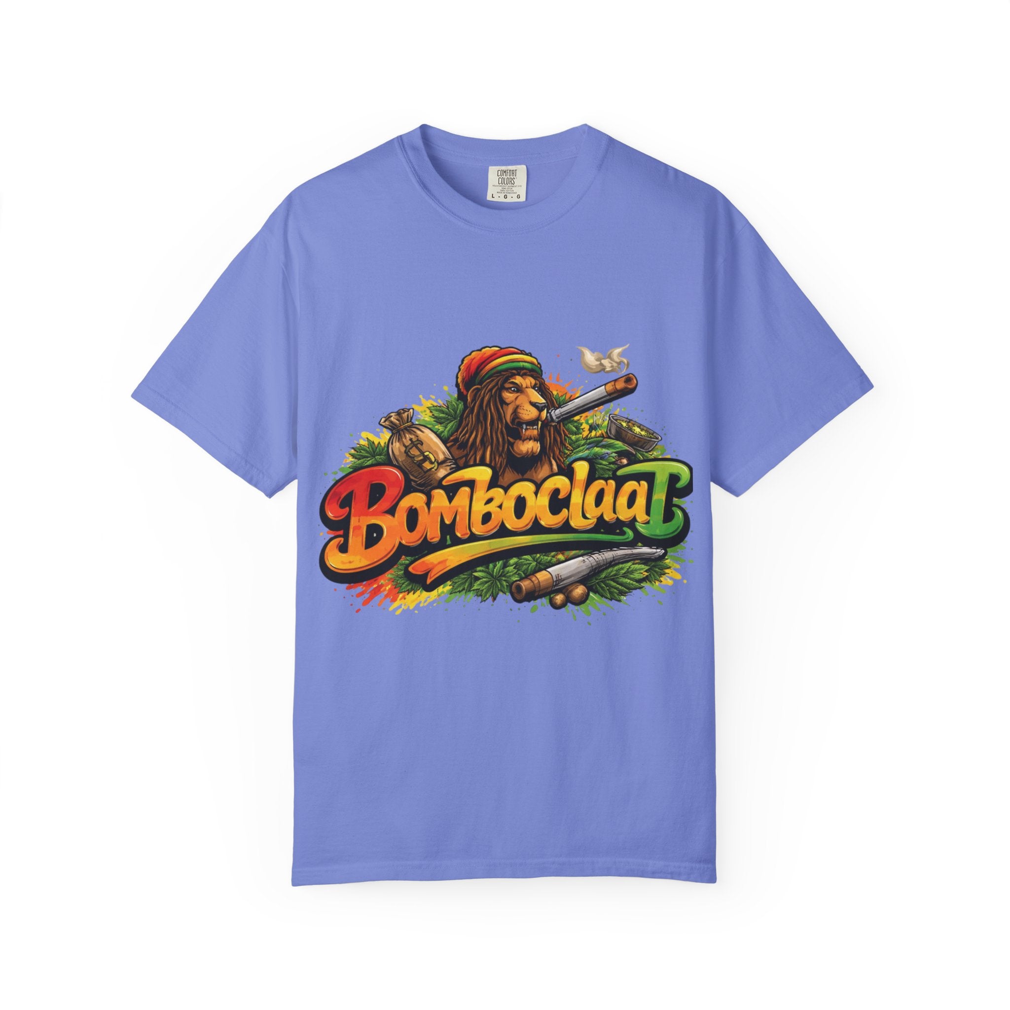 Rastafarian Lion with 'Bomboclaat' Graphic T-Shirt | Reggae Vibe