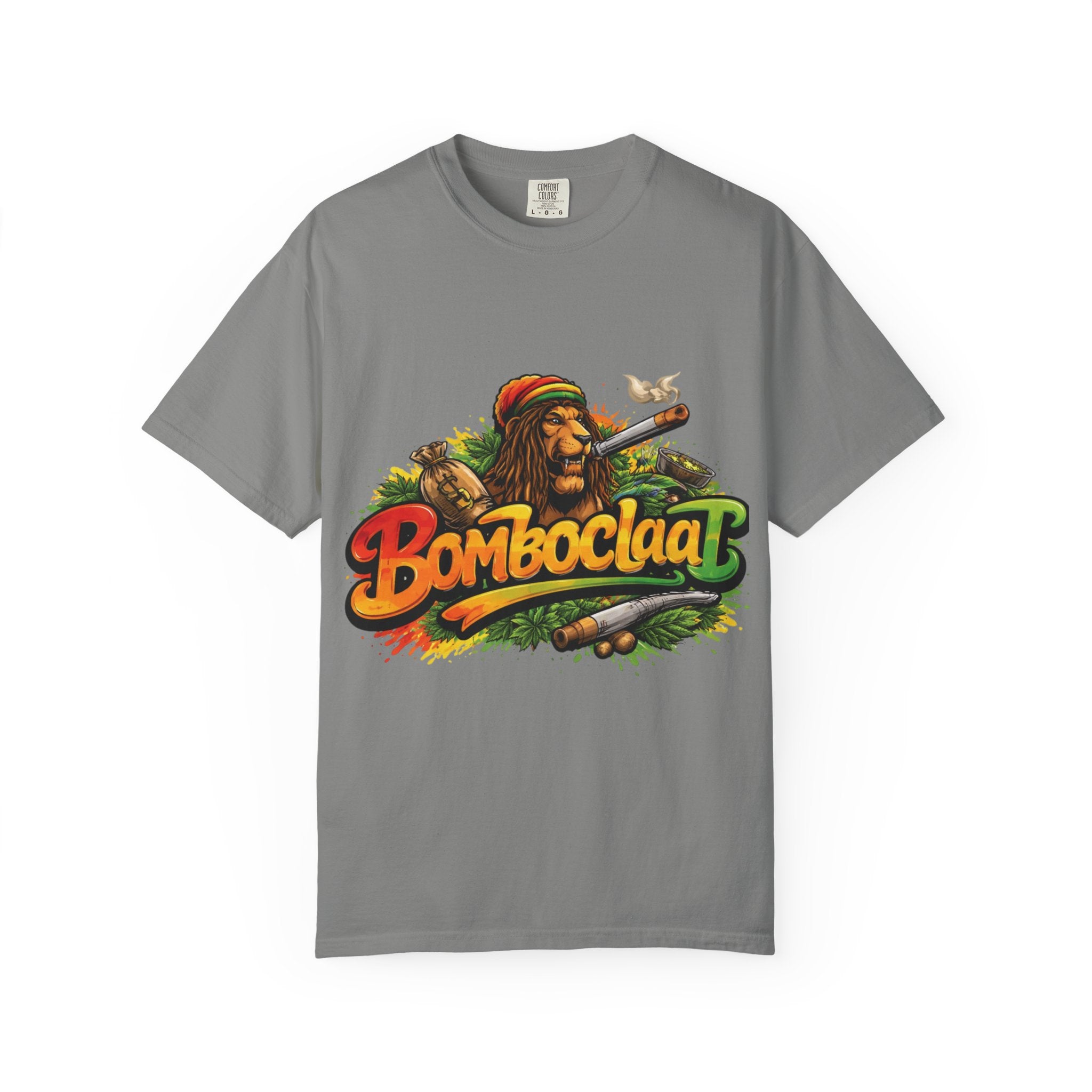 Rastafarian Lion with 'Bomboclaat' Graphic T-Shirt | Reggae Vibe