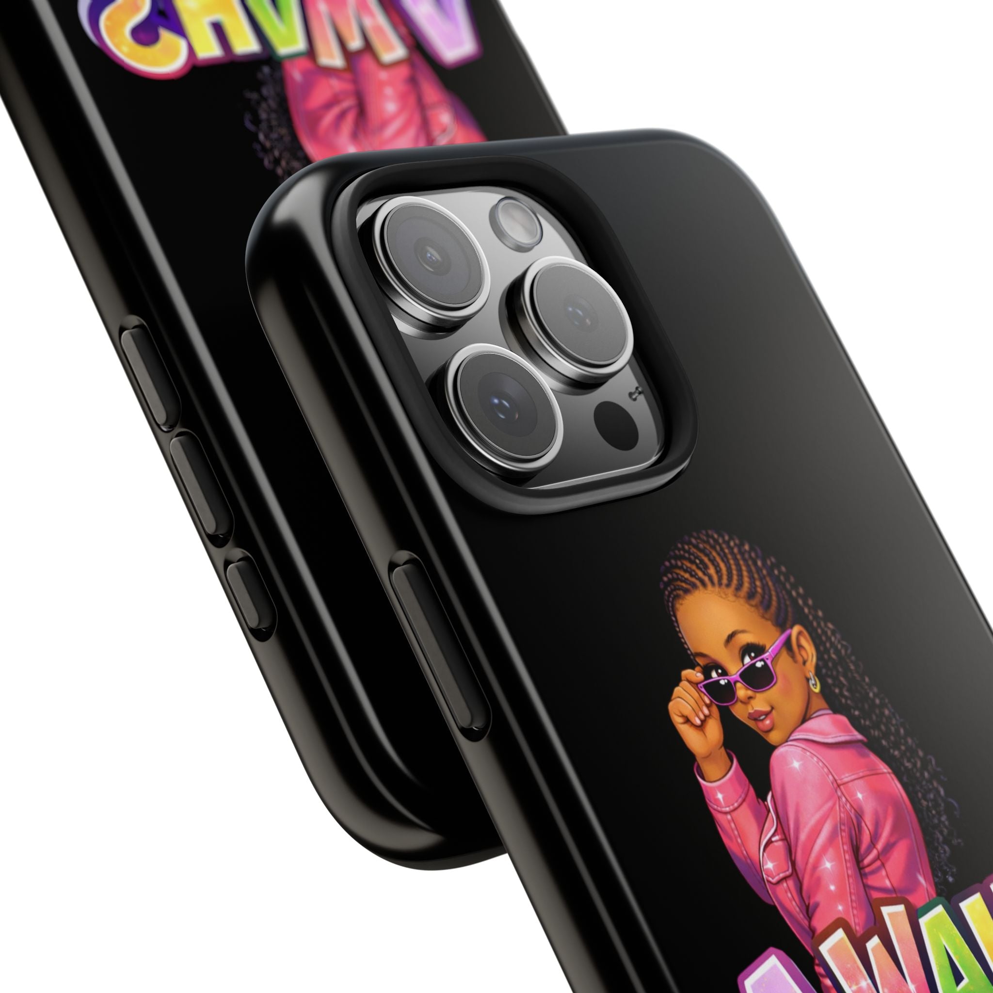 Tough Phone Case — 'A WAH?' Girl Graphic Black Protective Case