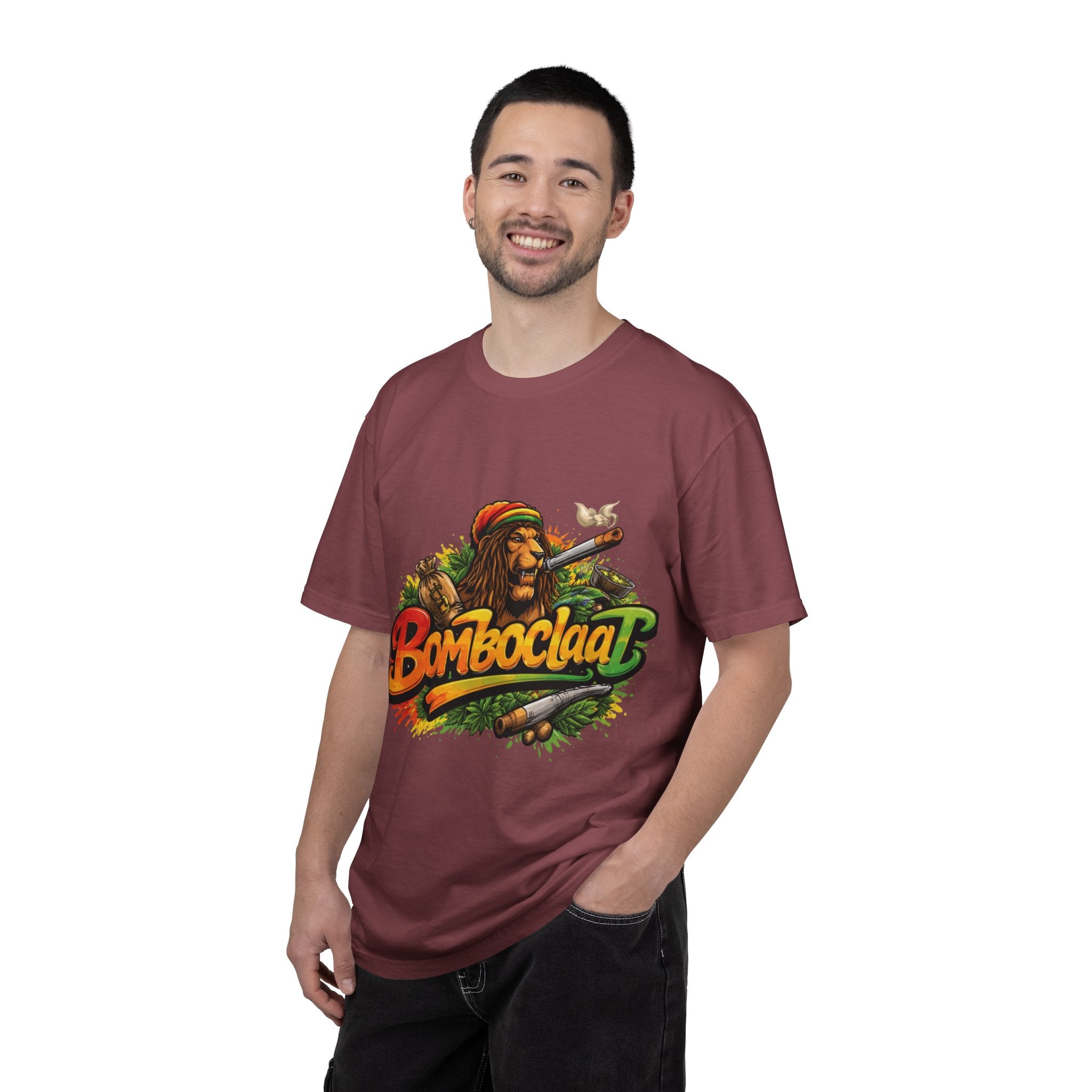 Rastafarian Lion with 'Bomboclaat' Graphic T-Shirt | Reggae Vibe