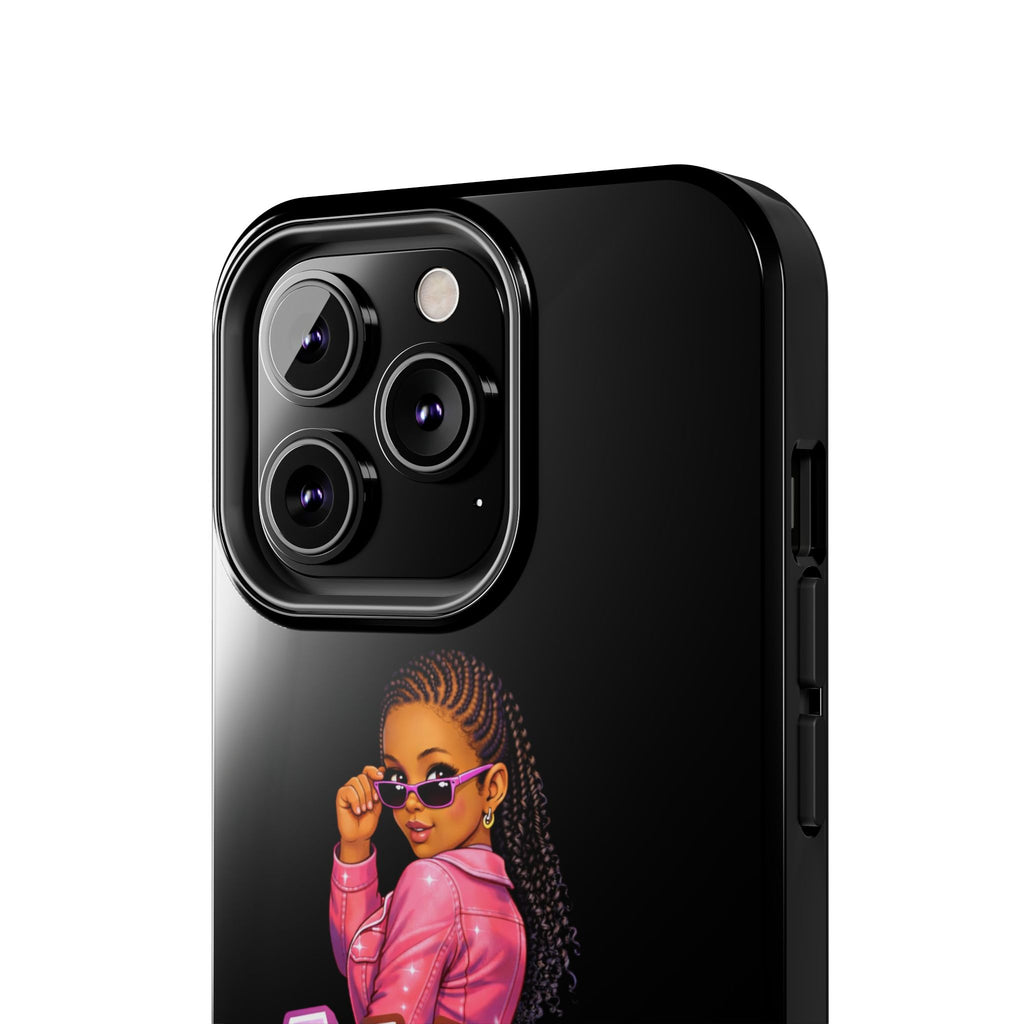 Tough Phone Case — 'A WAH?' Girl Graphic Black Protective Case