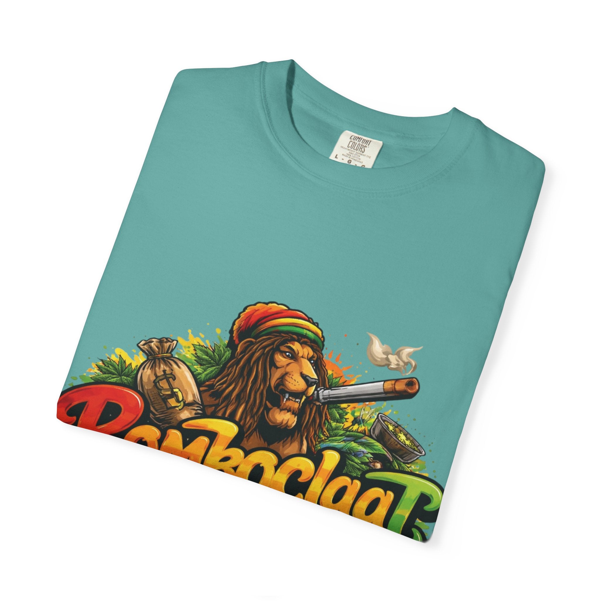 Rastafarian Lion with 'Bomboclaat' Graphic T-Shirt | Reggae Vibe